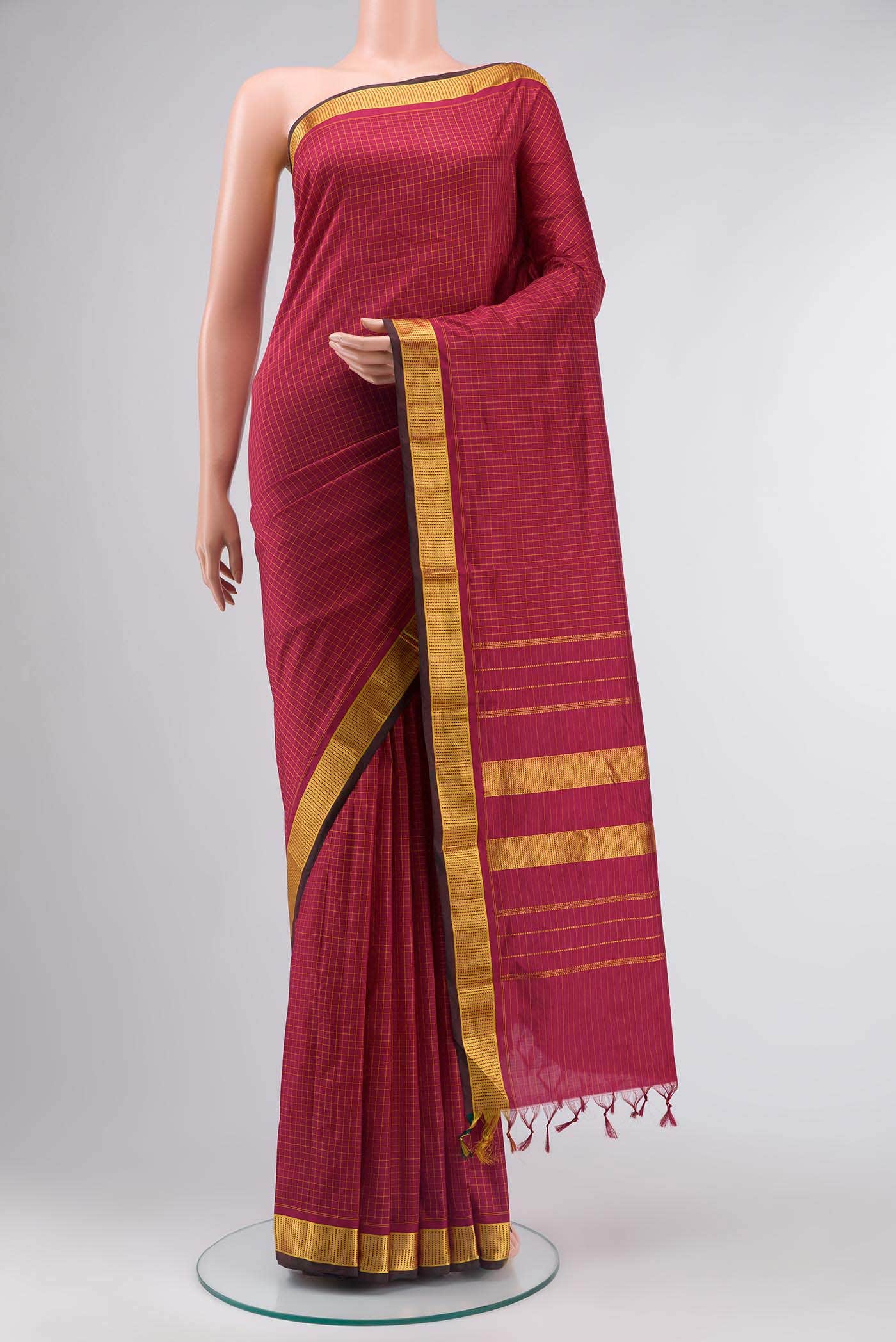Maroon Kanchipuram Silk Saree