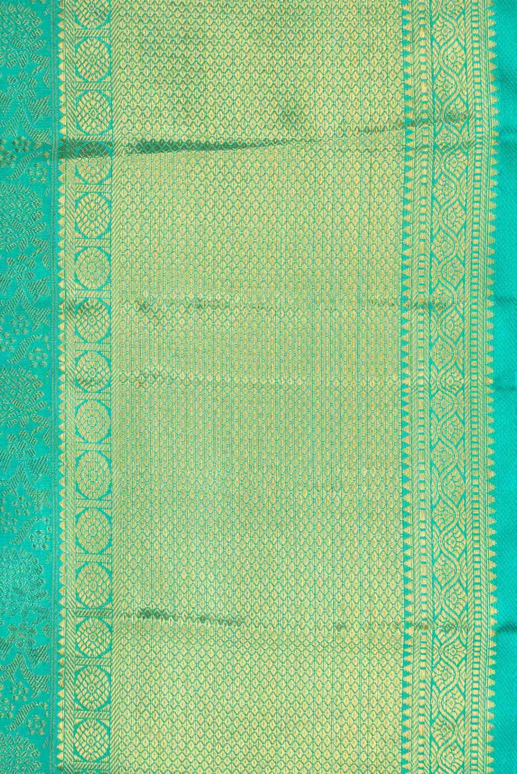 Pure Silk Pure Zari Sea Green Dual Tone Kanchipuram Saree