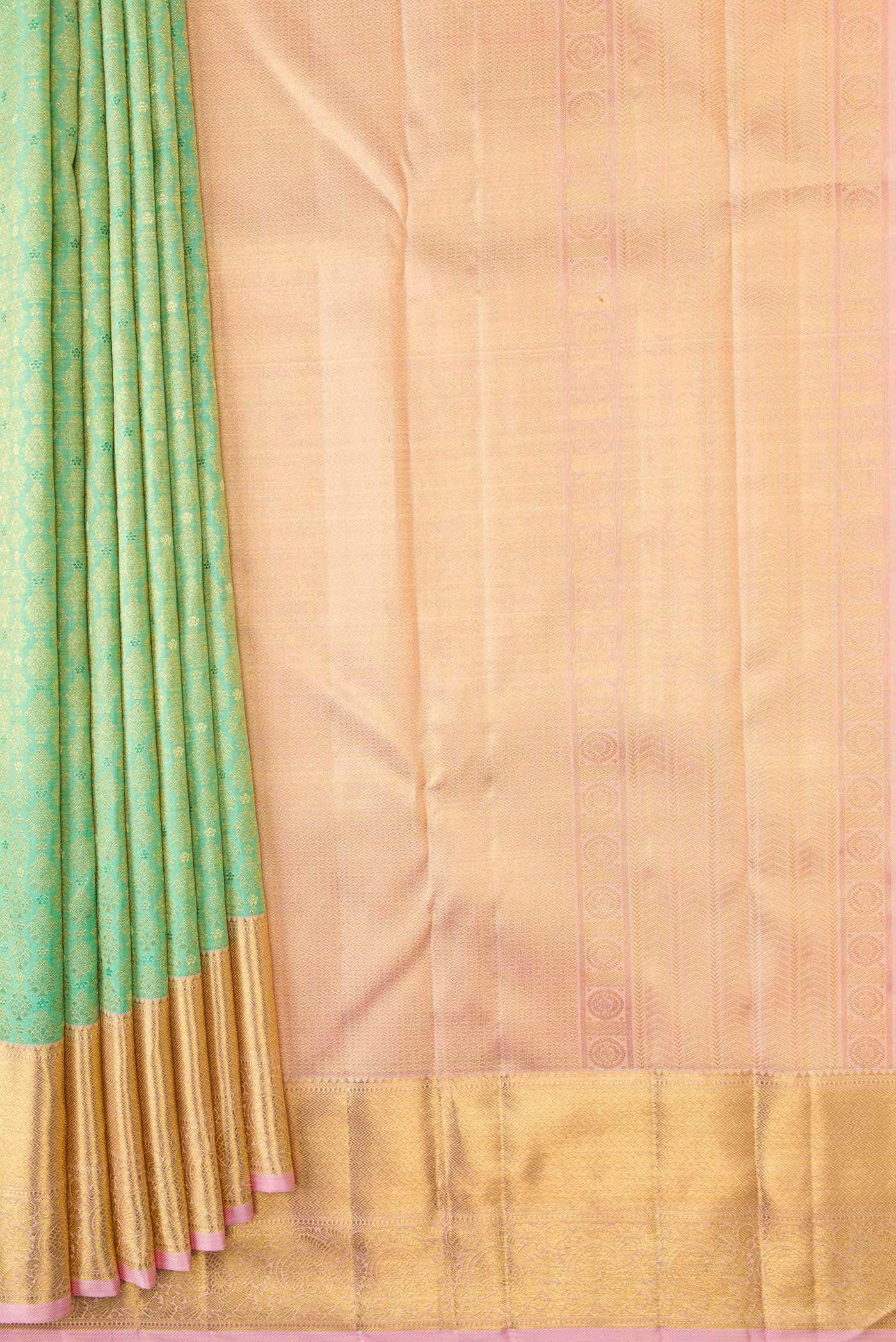 Sea Green Dual Tone Kanchipuram Silk Saree