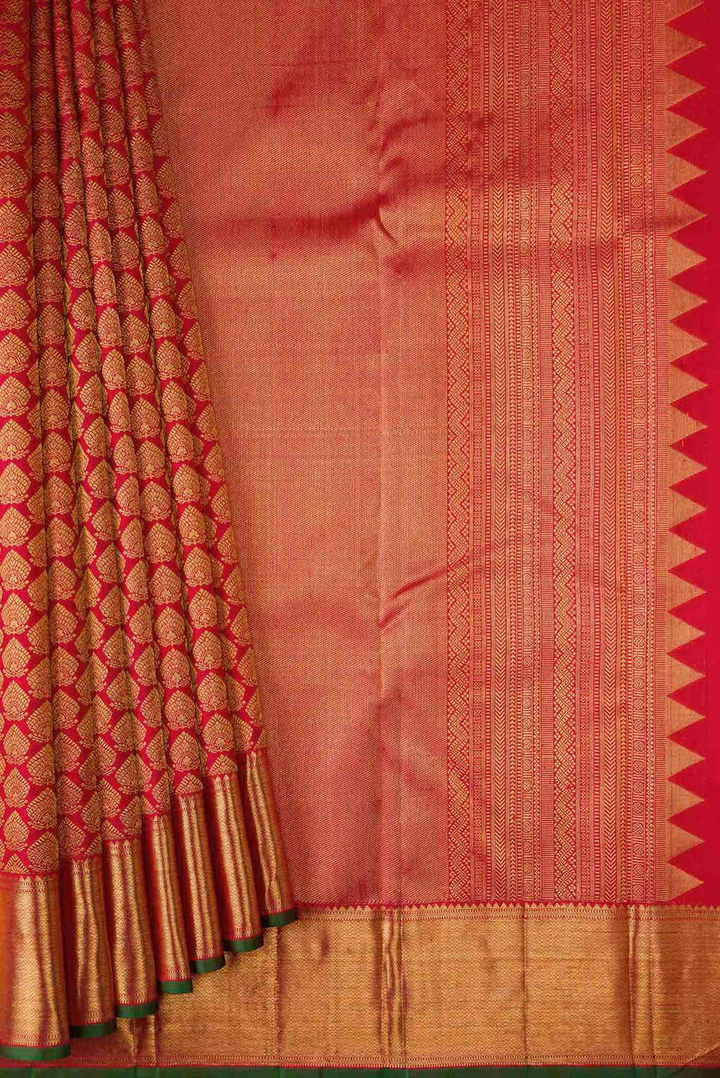 Red Dual Tone Kanchipuram Silk Saree