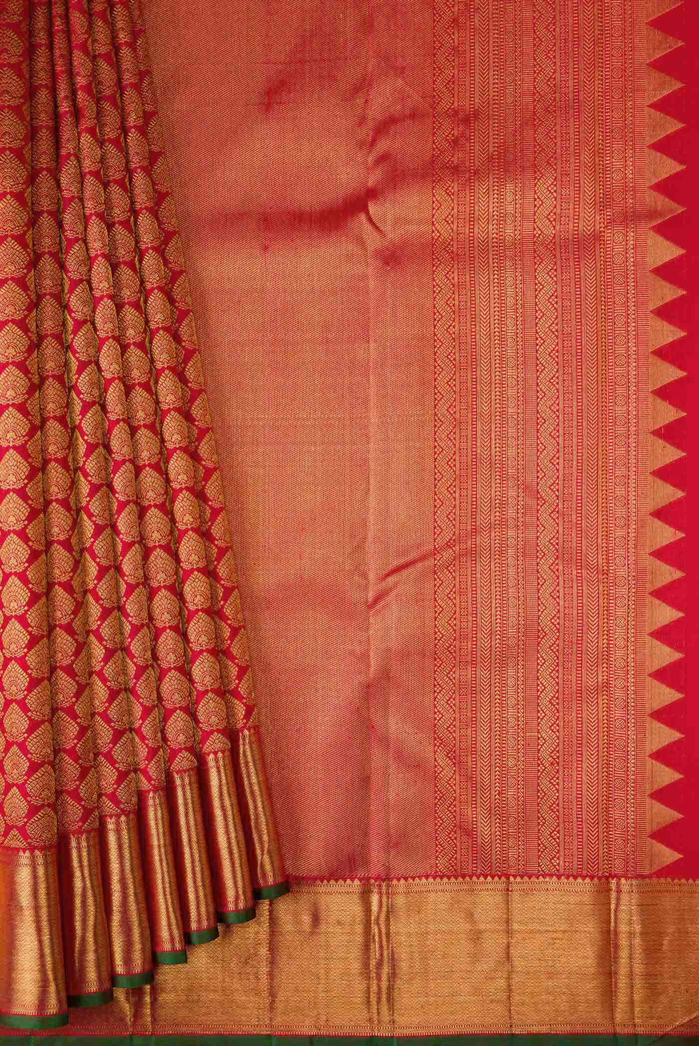 Red Dual Tone Kanchipuram Silk Saree