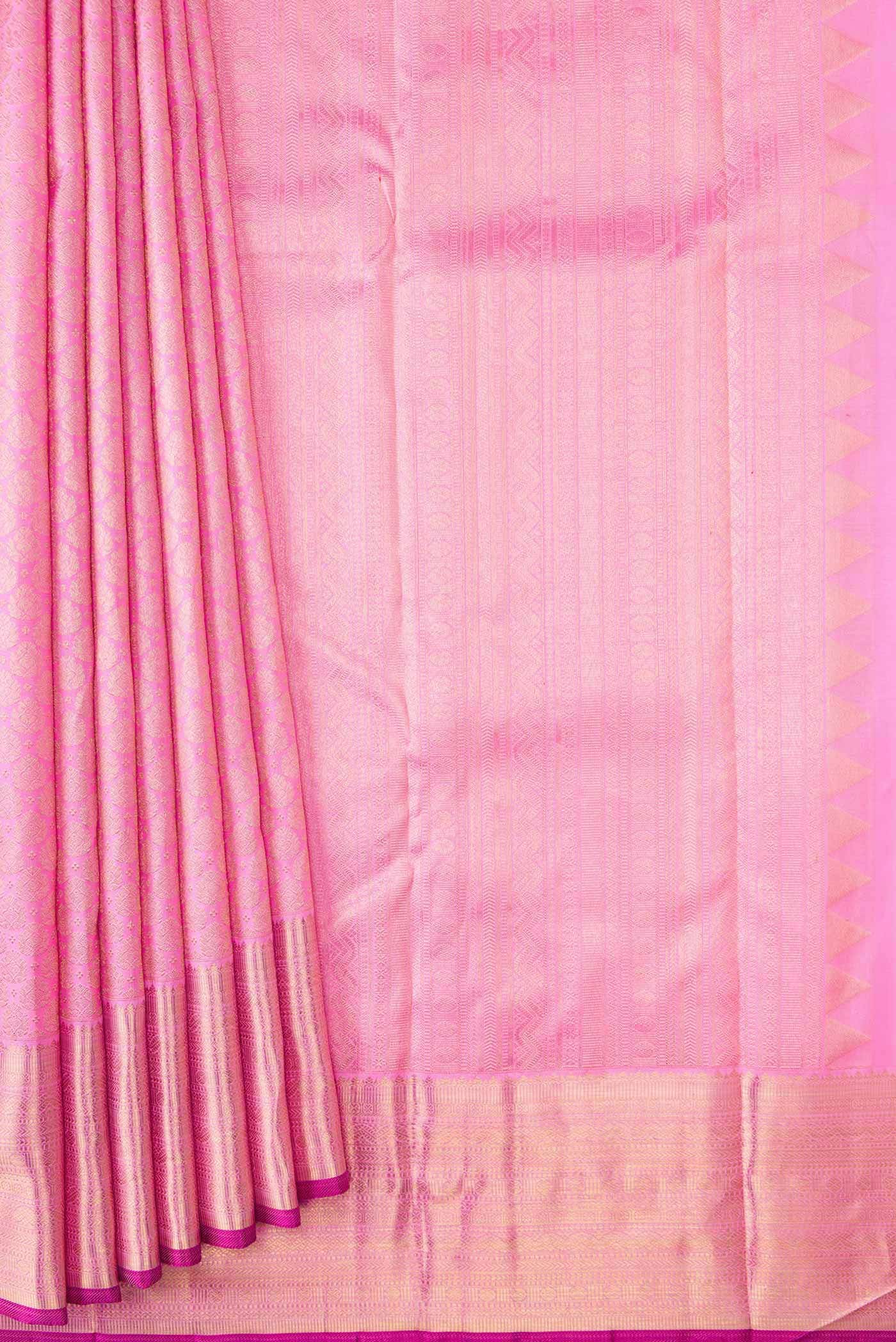 Pink Dual Tone Kanchipuram Silk Saree