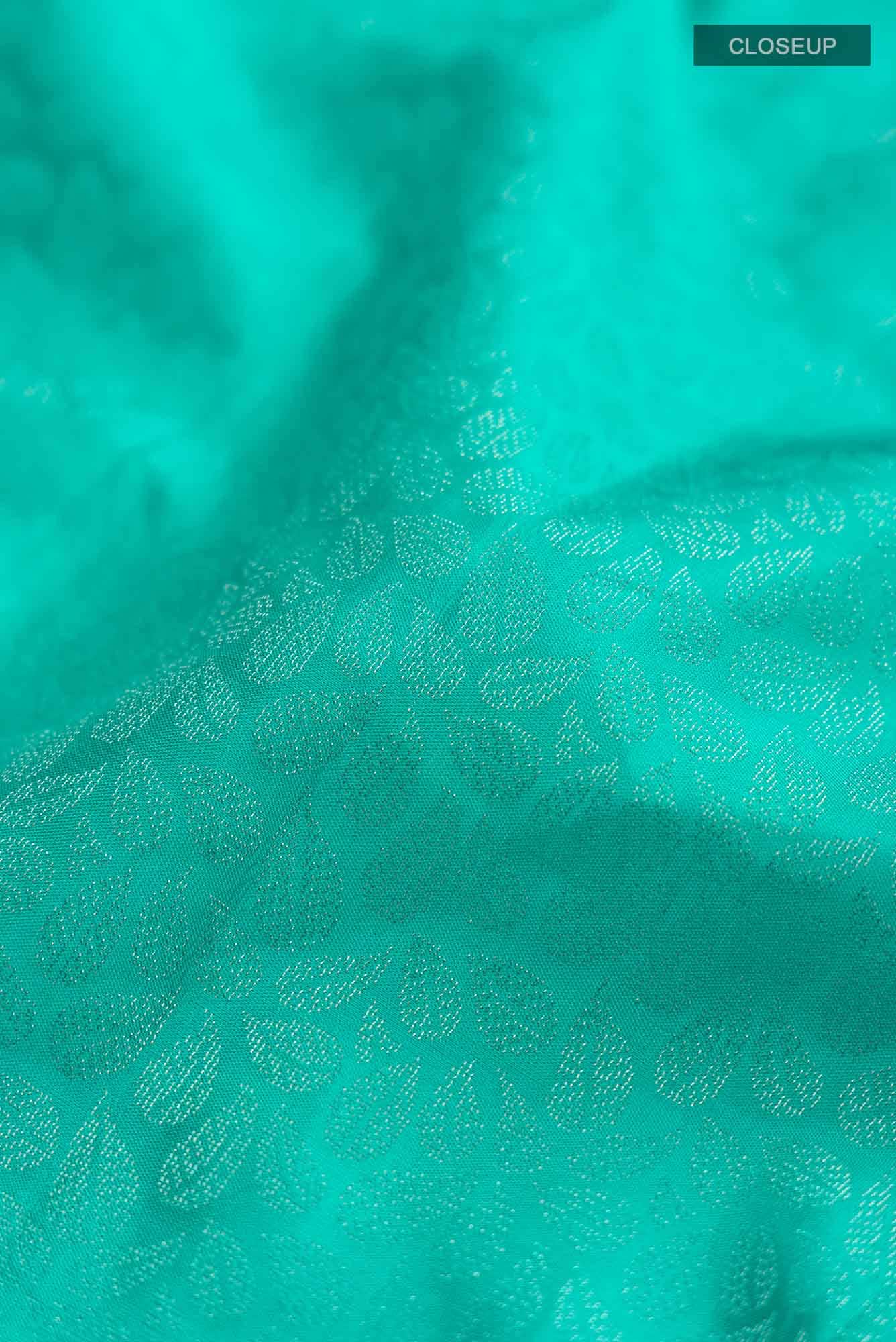 Turquoise Kanchipuram Silk Saree