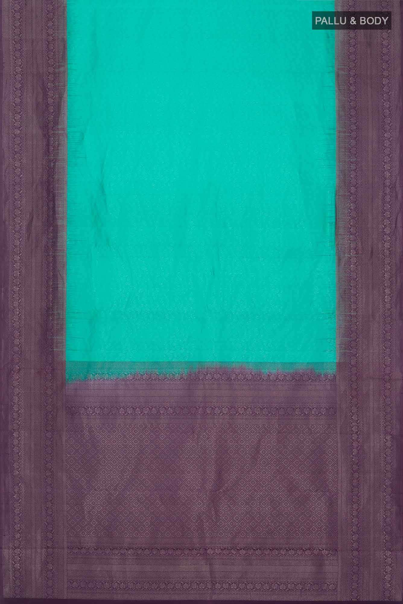 Turquoise Kanchipuram Silk Saree