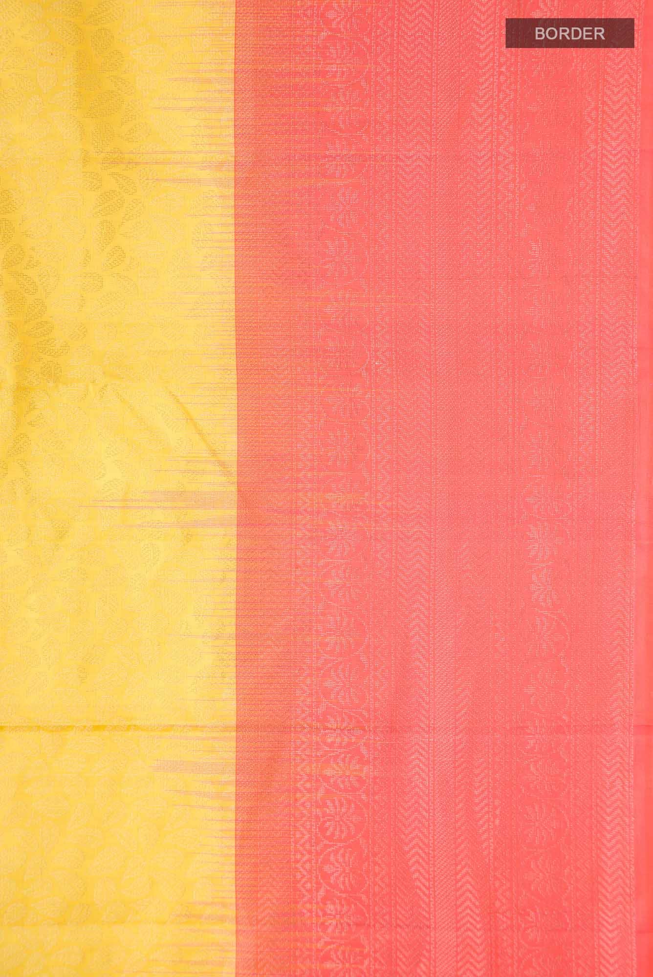 Lemon Yellow Kanchipuram Silk Saree