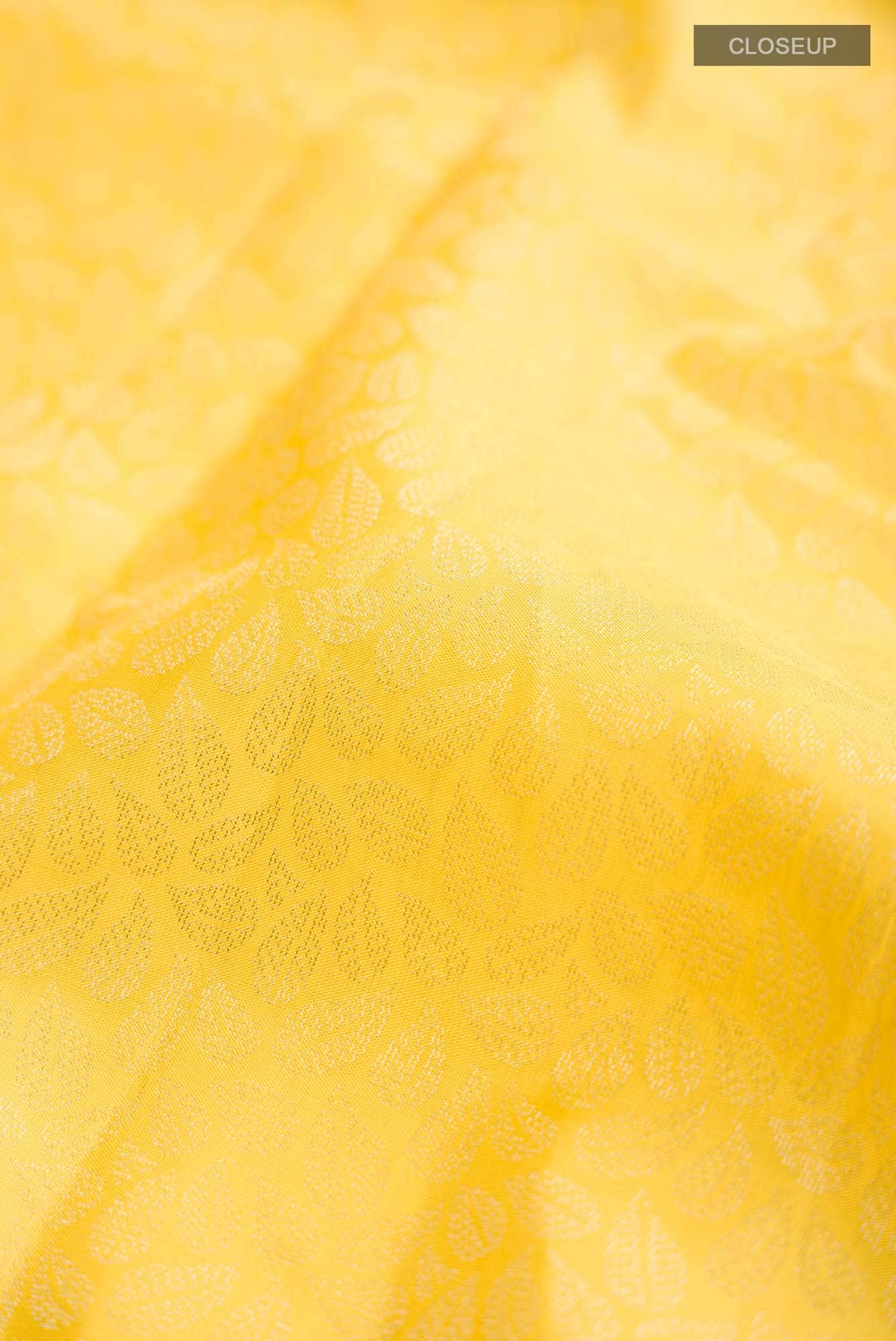 Lemon Yellow Kanchipuram Silk Saree