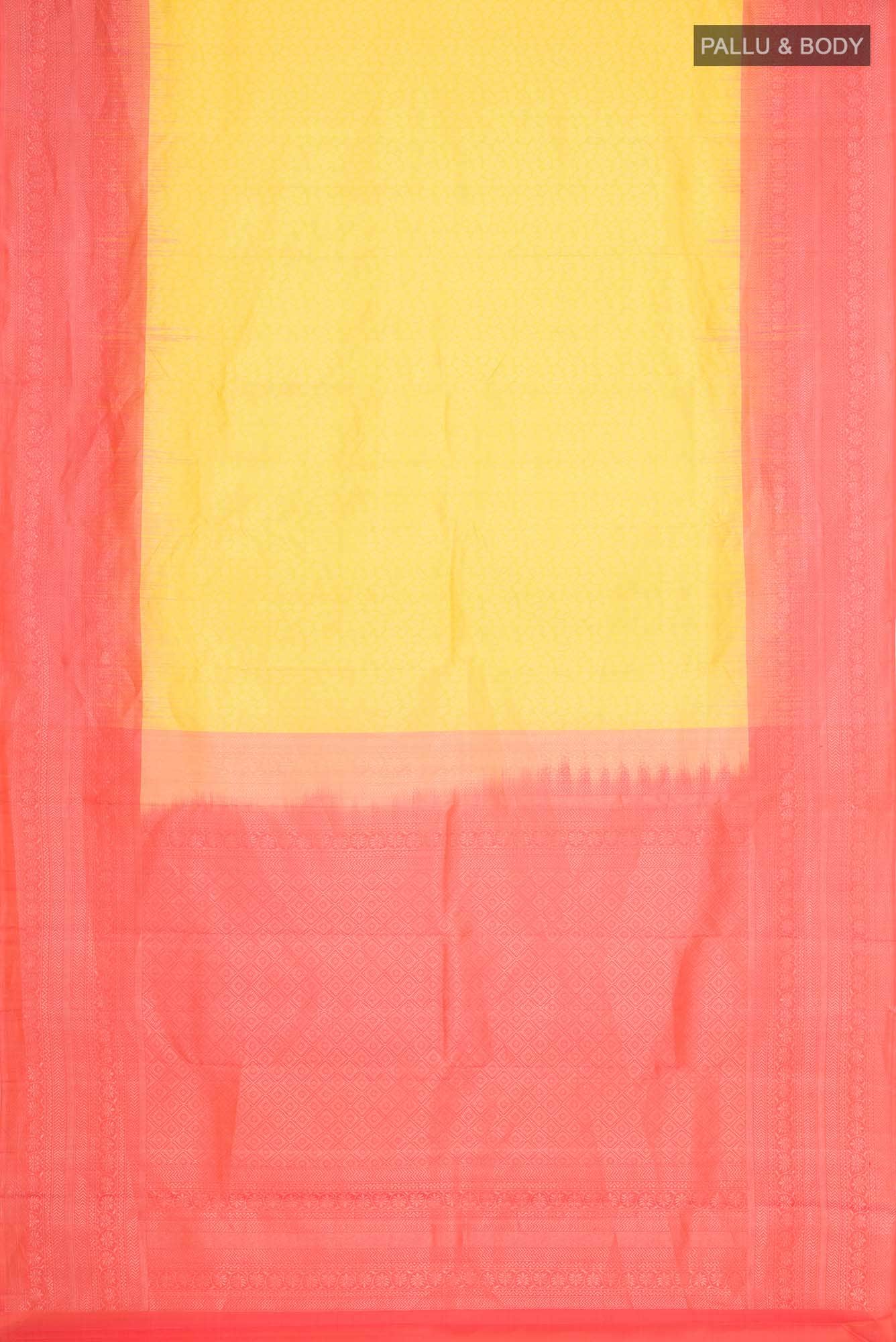 Lemon Yellow Kanchipuram Silk Saree