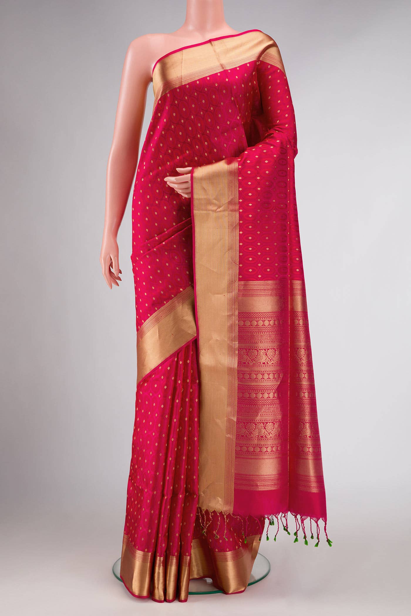 Rani Pink Dual Tone Soft Silk Saree