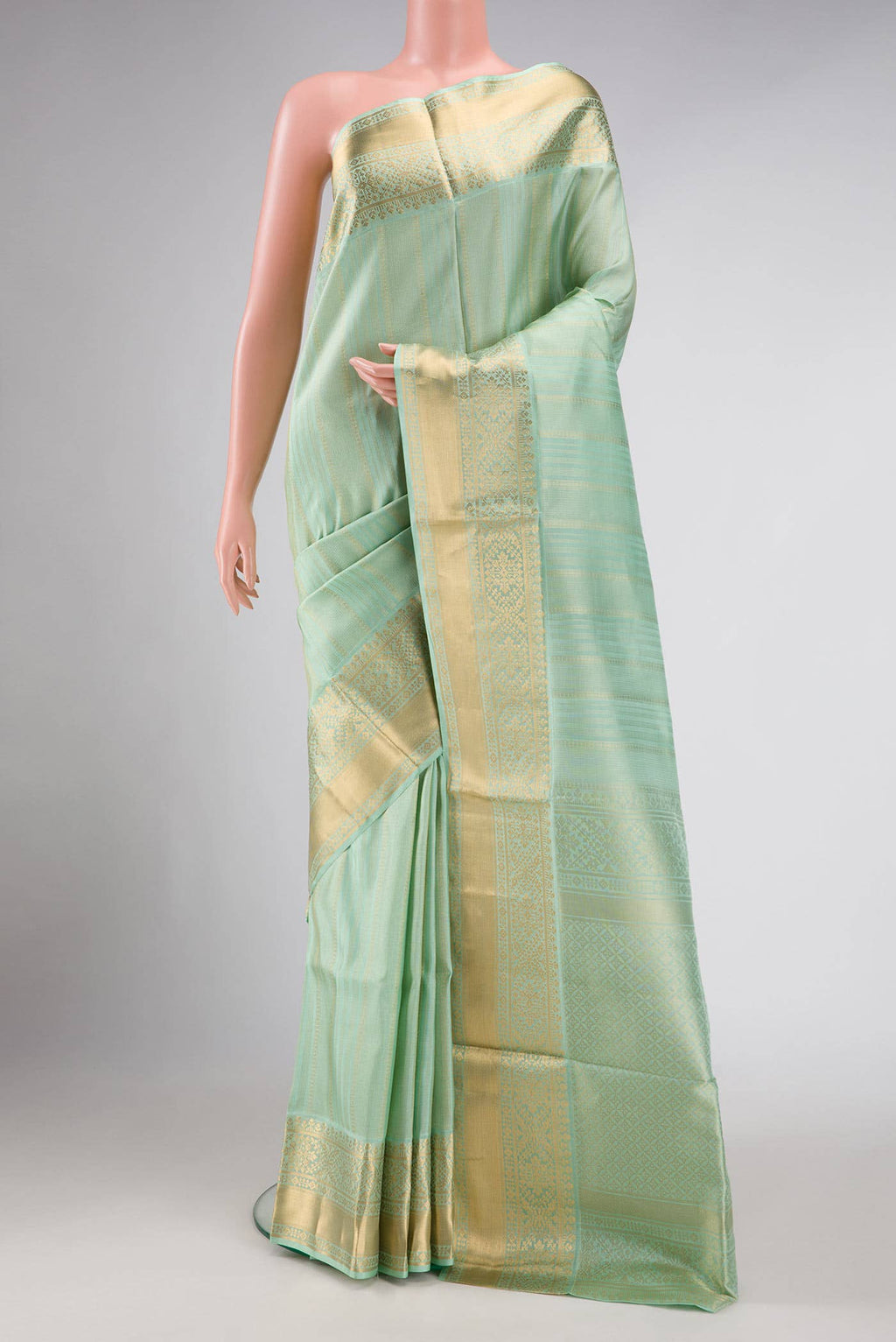 Light Green Dual Tone Soft Silk Saree