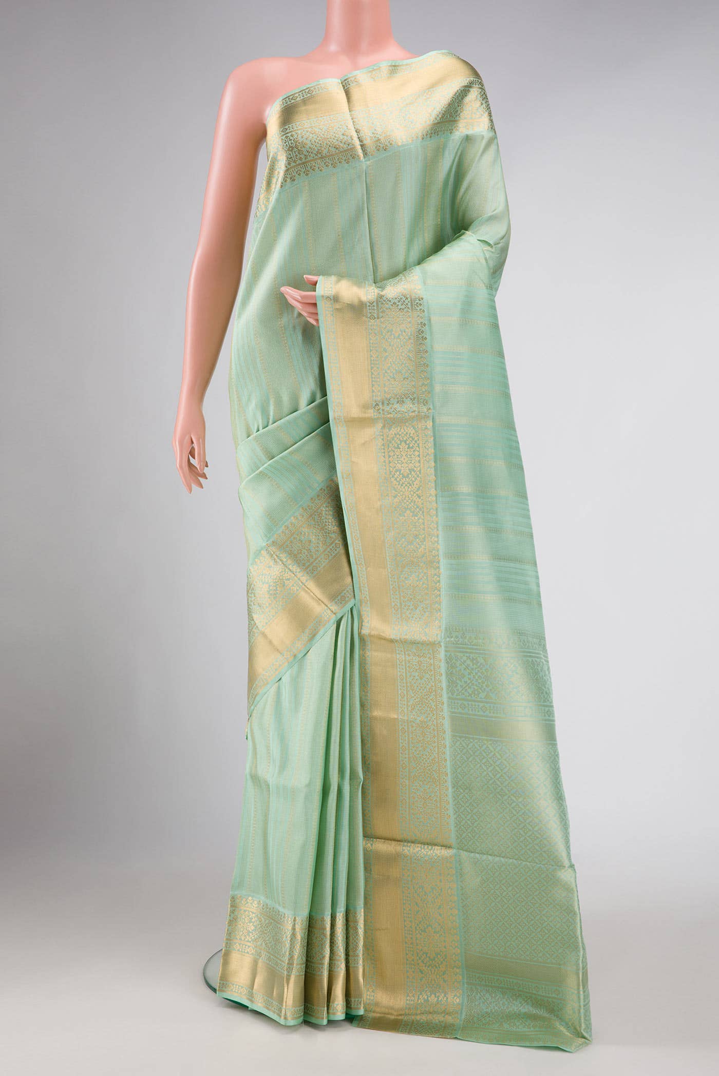 Light Green Dual Tone Soft Silk Saree