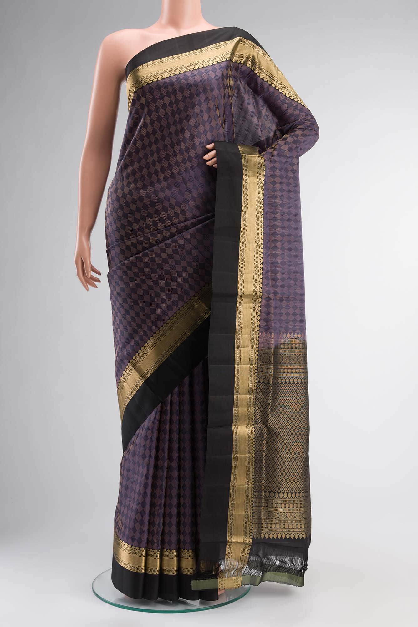 Blue Grey Soft Silk Saree
