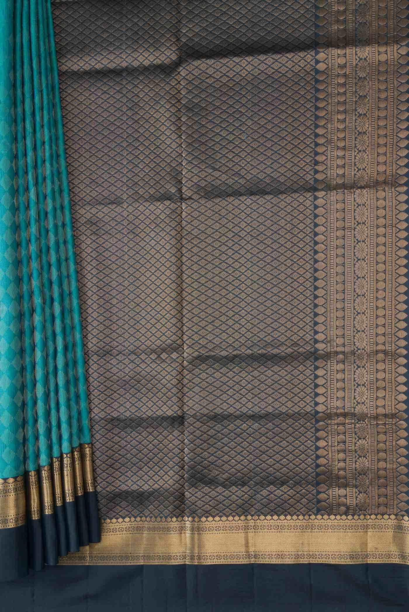 Blue Dual Tone Soft Silk Saree