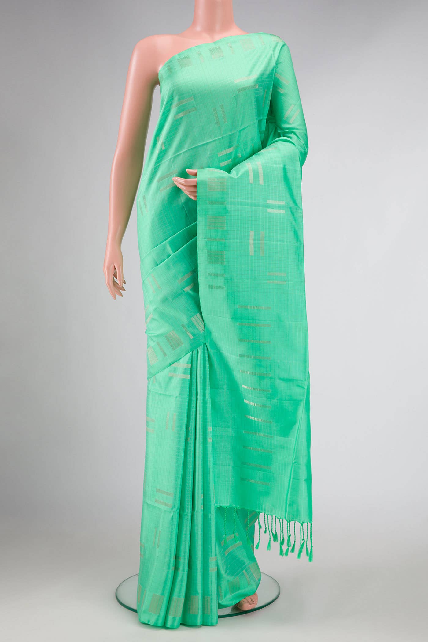 Sea Green Dual Tone Soft Silk Saree