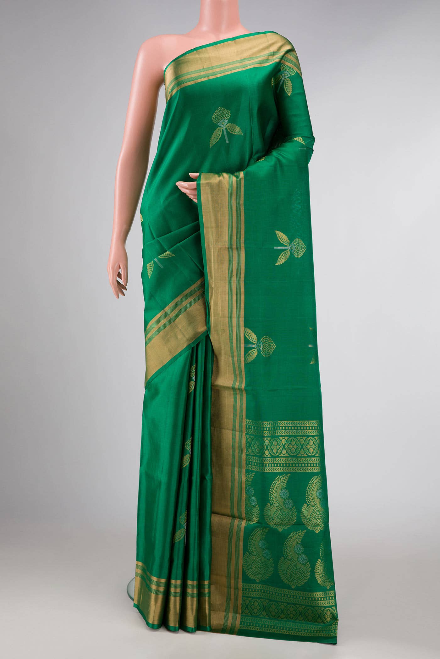 Green Dual Tone Soft Silk Saree