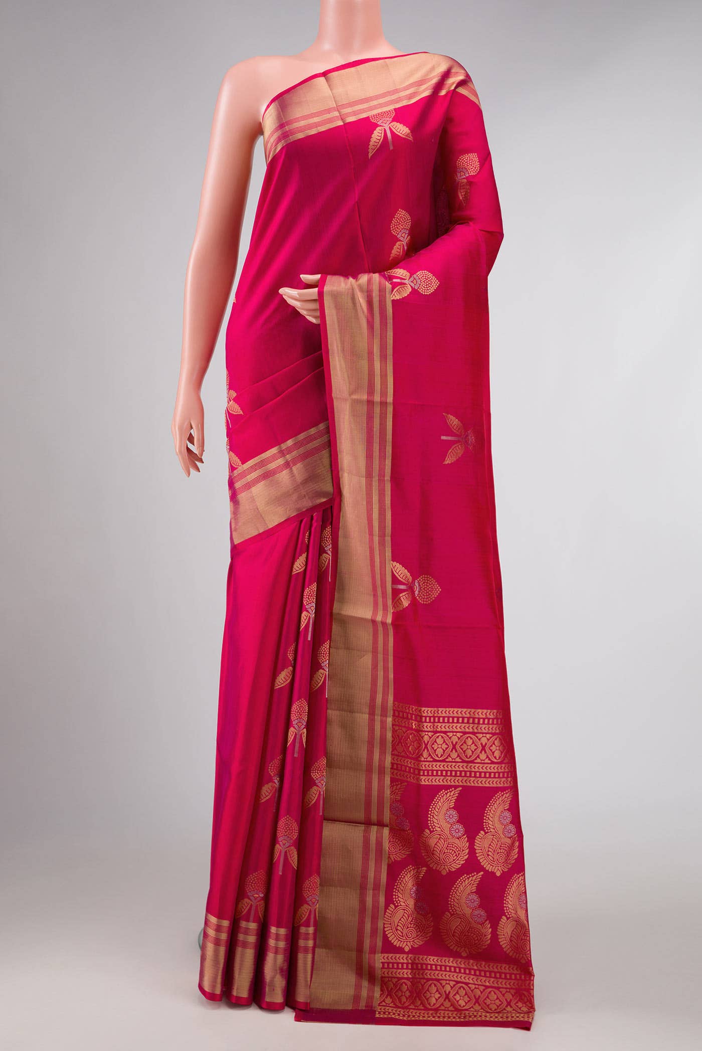 Pink Dual Tone Soft Silk Saree
