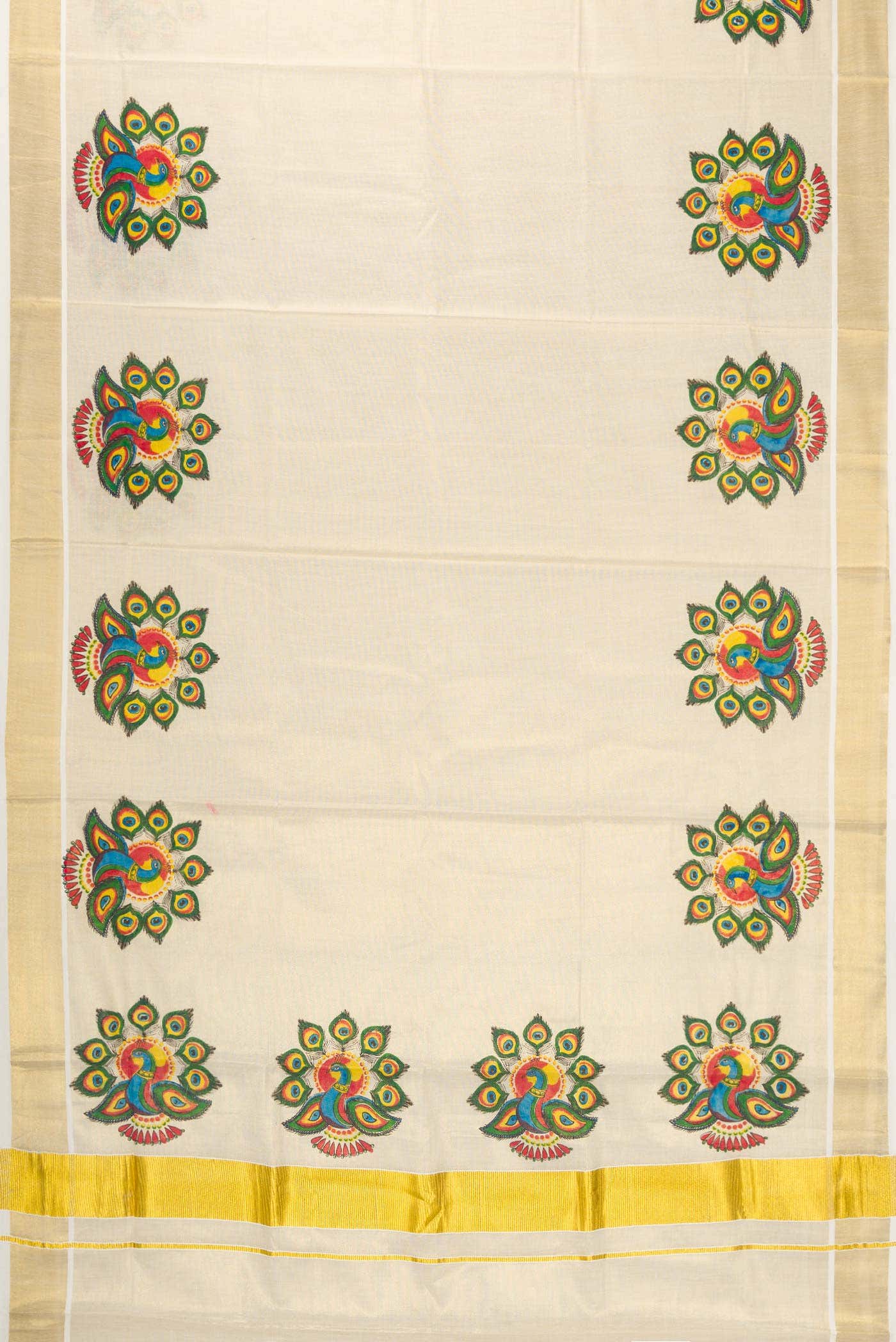 Gold Dual Tone Kerala Cotton Saree