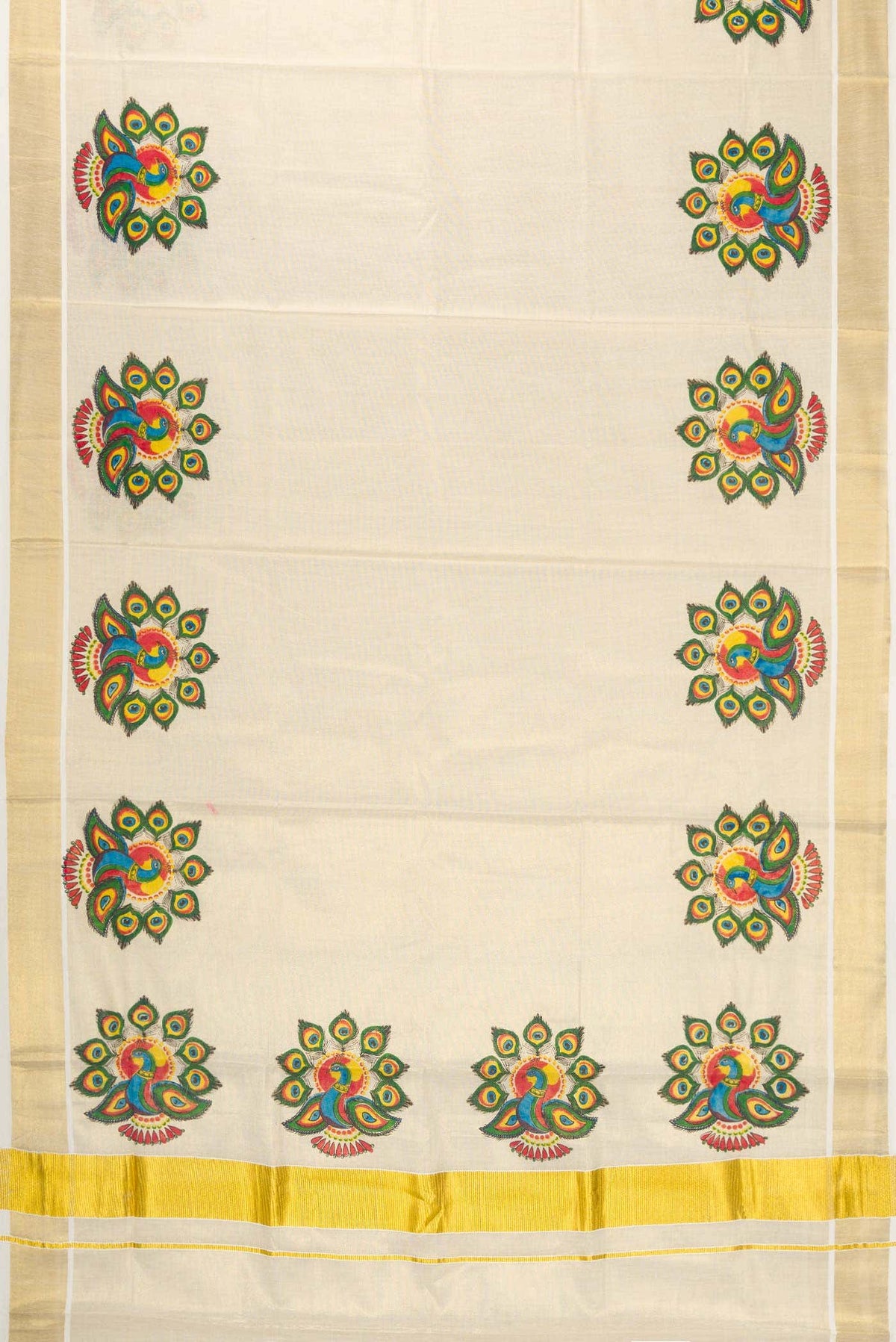 Gold Dual Tone Kerala Cotton Saree