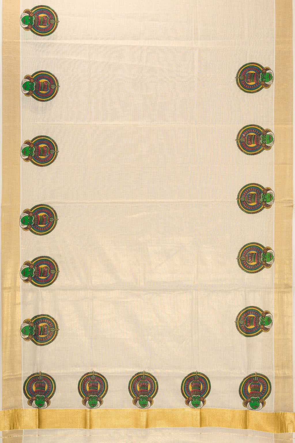 Gold Dual Tone Kerala Cotton Saree