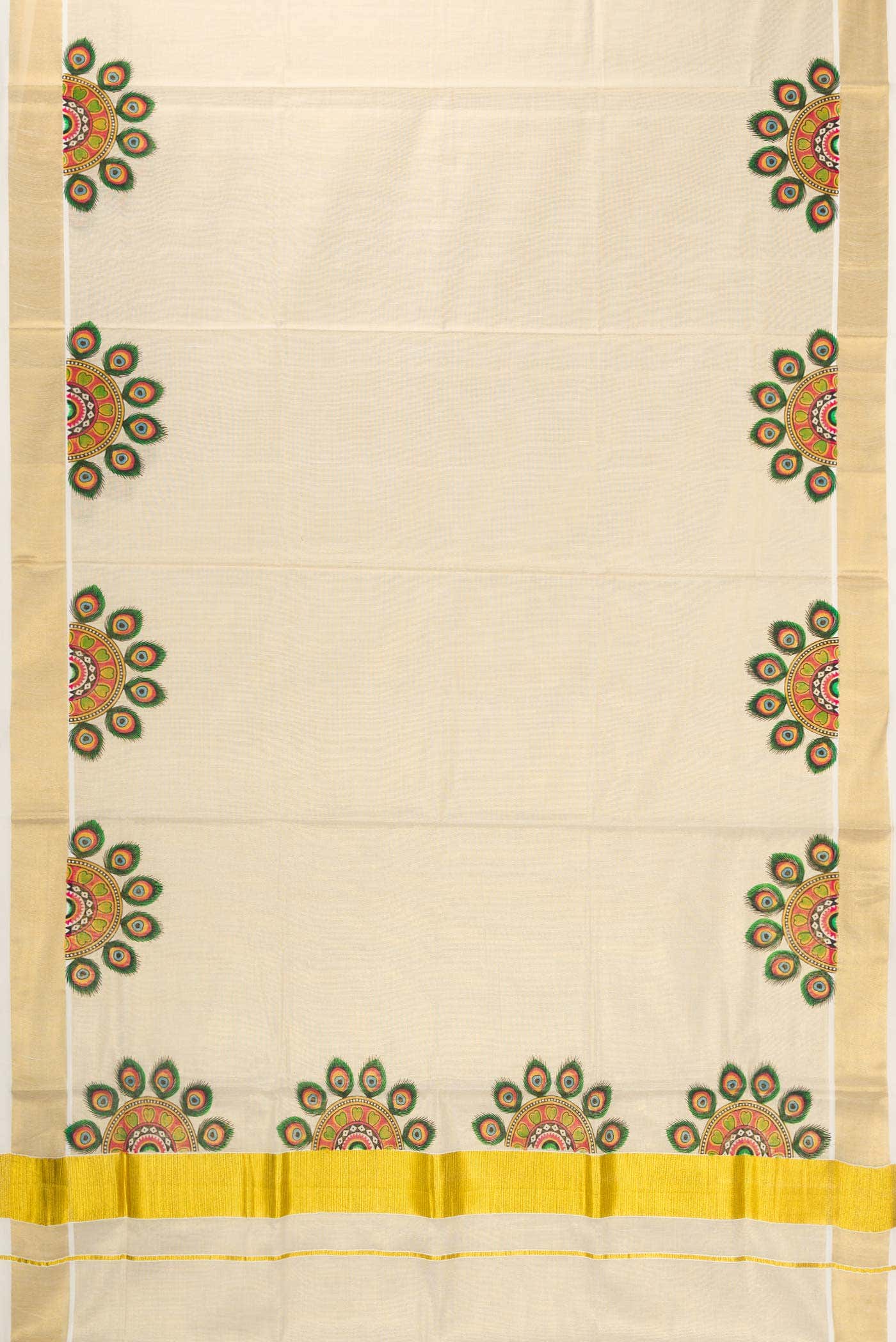 Sandal Dual Tone Kerala Cotton Saree