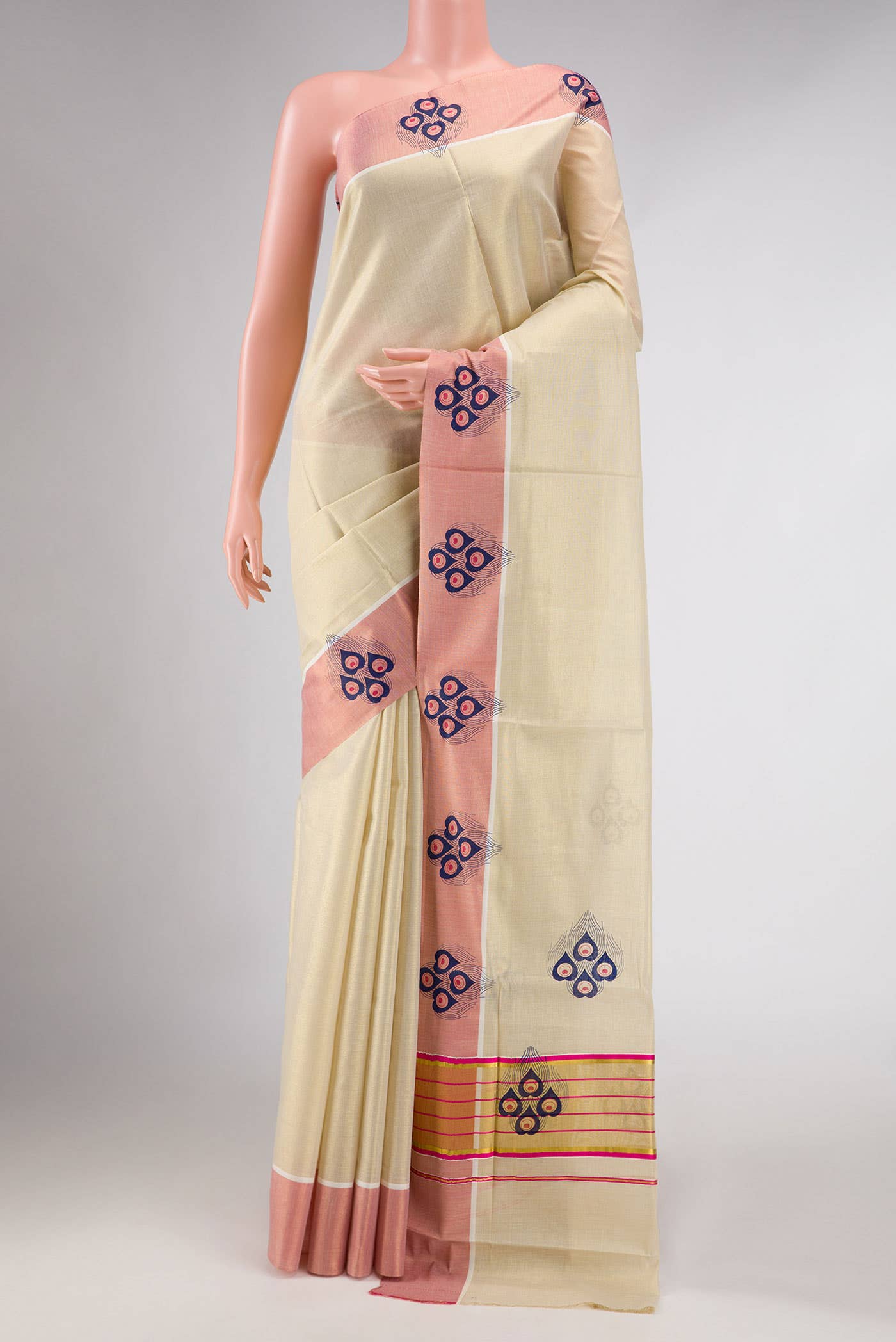 Gold Kerala Cotton Saree