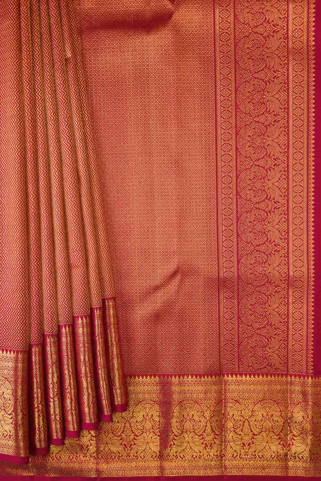 Maroon Dual Tone Kanchipuram Silk Saree