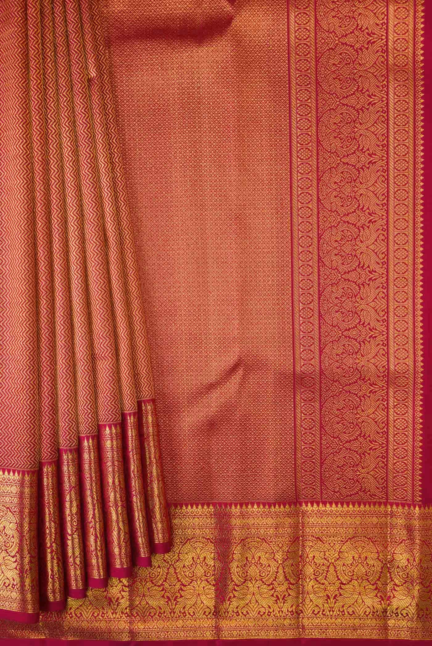 Maroon Dual Tone Kanchipuram Silk Saree