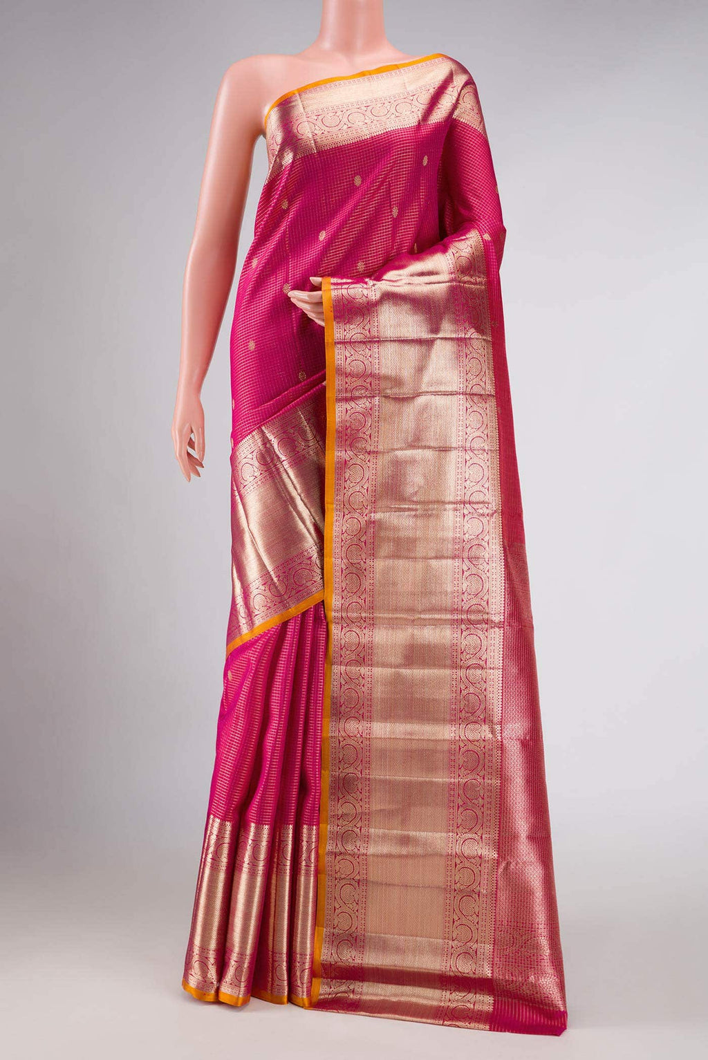 Pink Dual Tone Kanchipuram Silk Saree