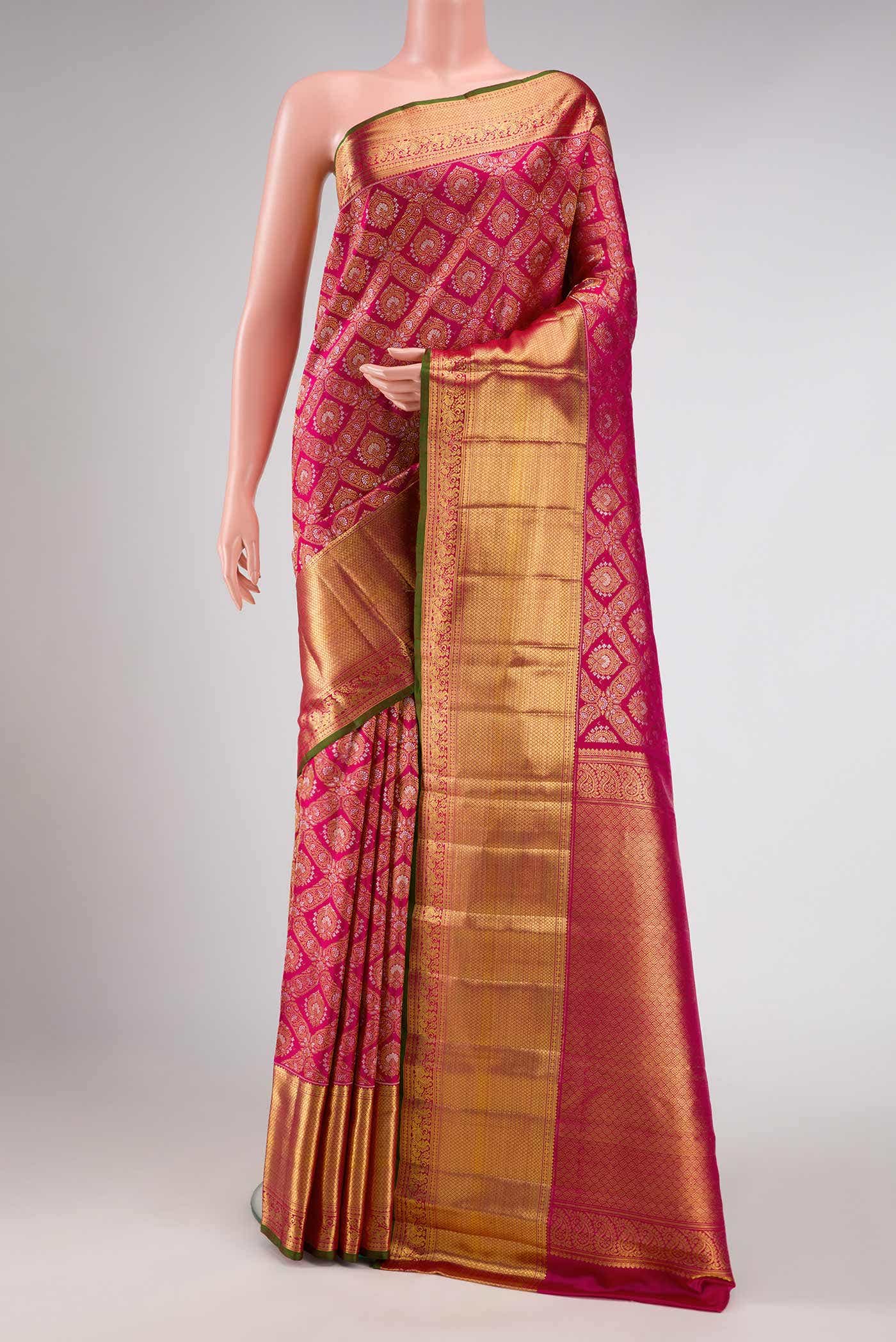 Rani Pink Dual Tone Kanchipuram Silk Saree