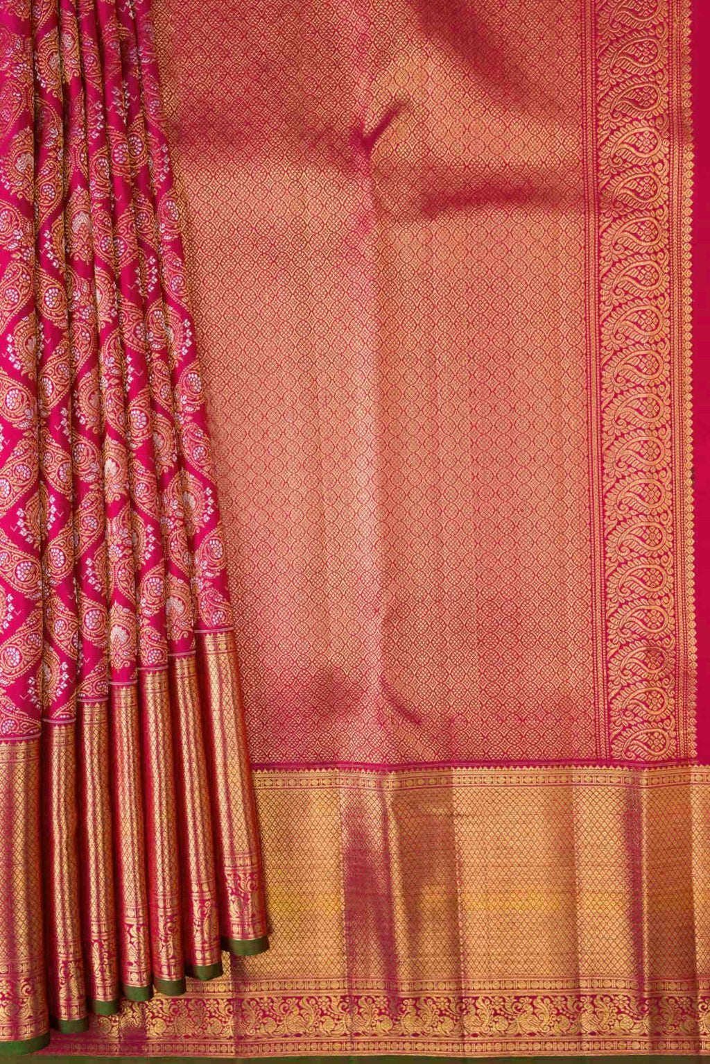 Rani Pink Dual Tone Kanchipuram Silk Saree