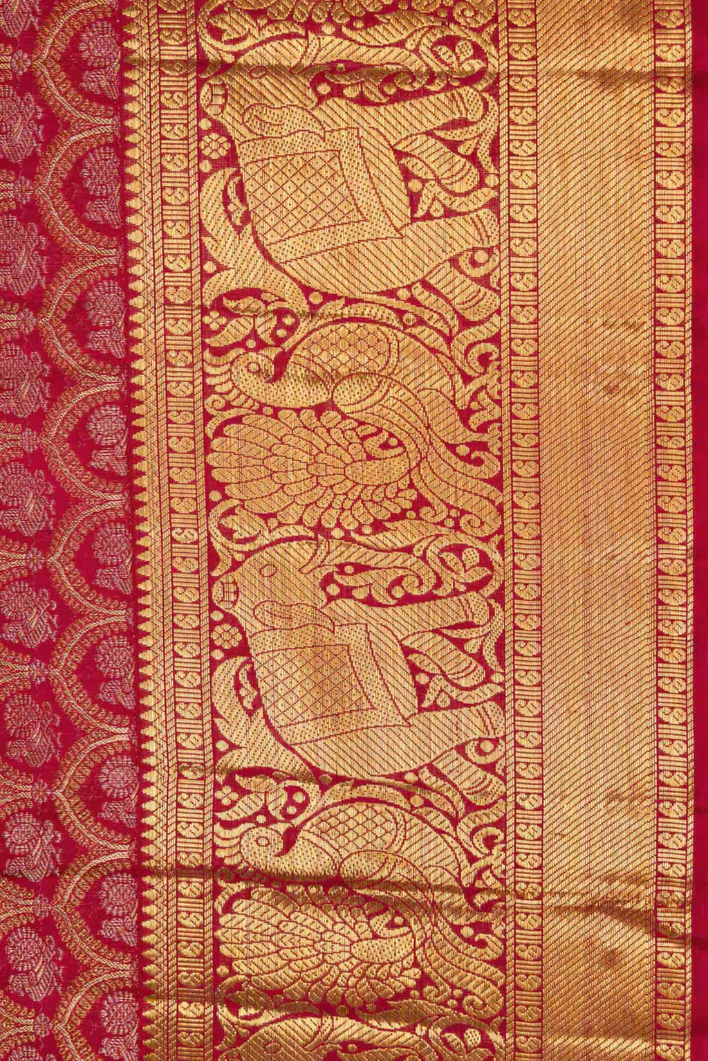 Imperial Red Dual Tone Kanchipuram Silk Saree