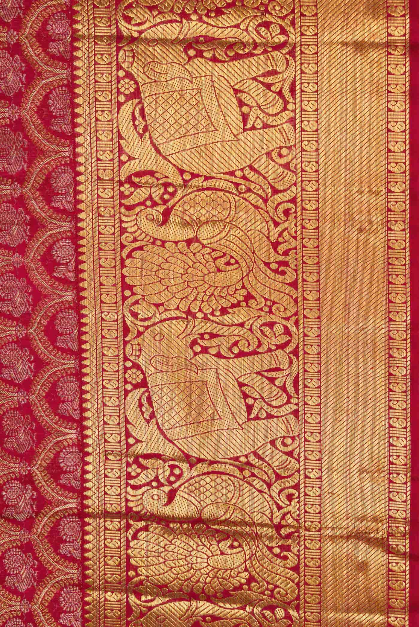 Imperial Red Dual Tone Kanchipuram Silk Saree