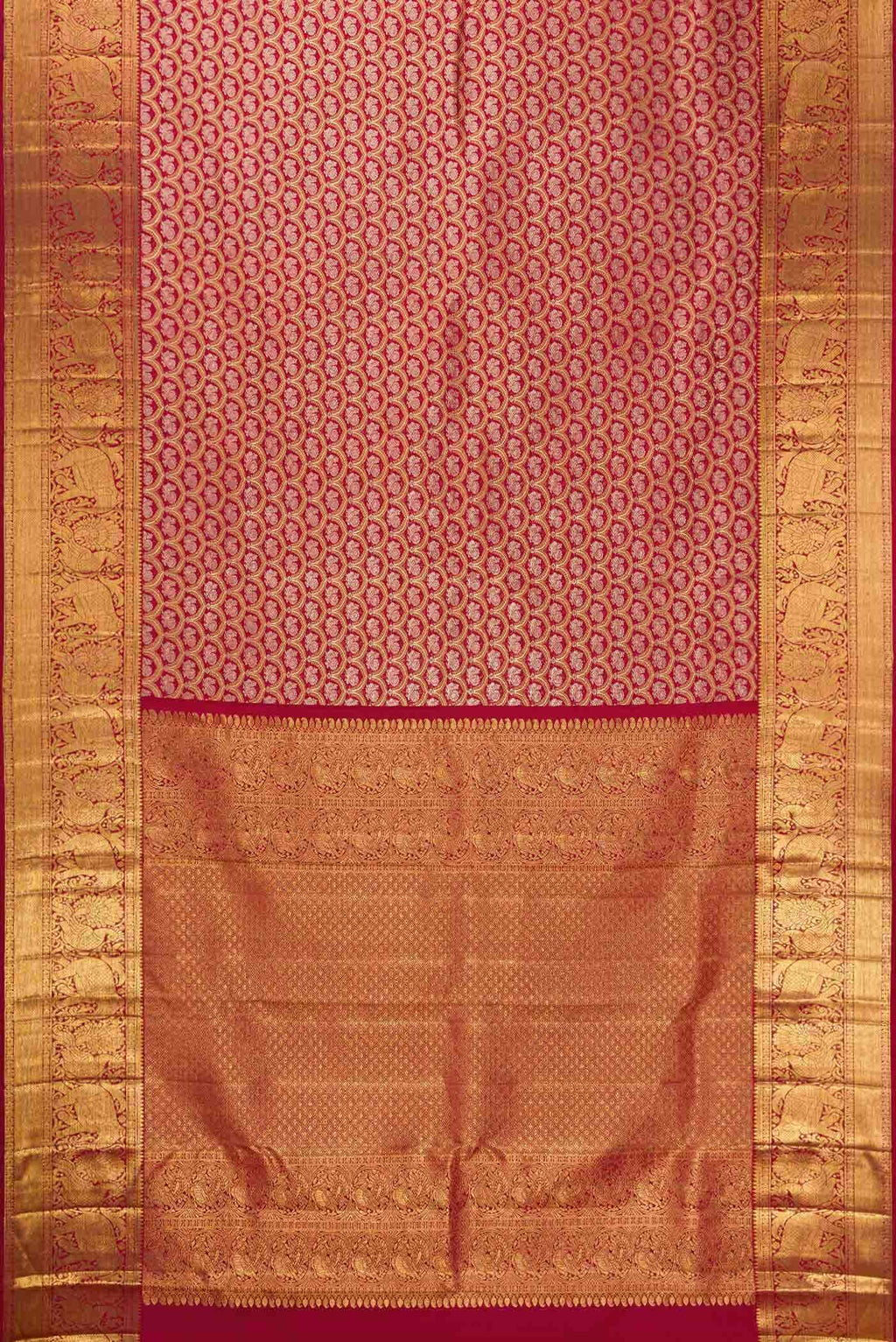 Imperial Red Dual Tone Kanchipuram Silk Saree