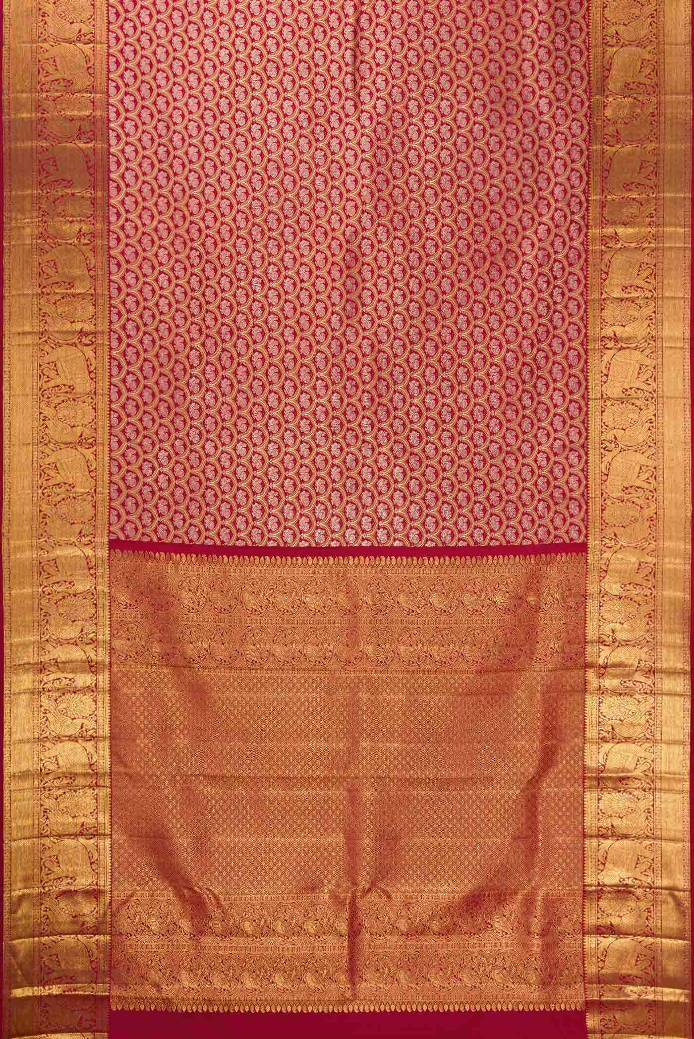 Imperial Red Dual Tone Kanchipuram Silk Saree