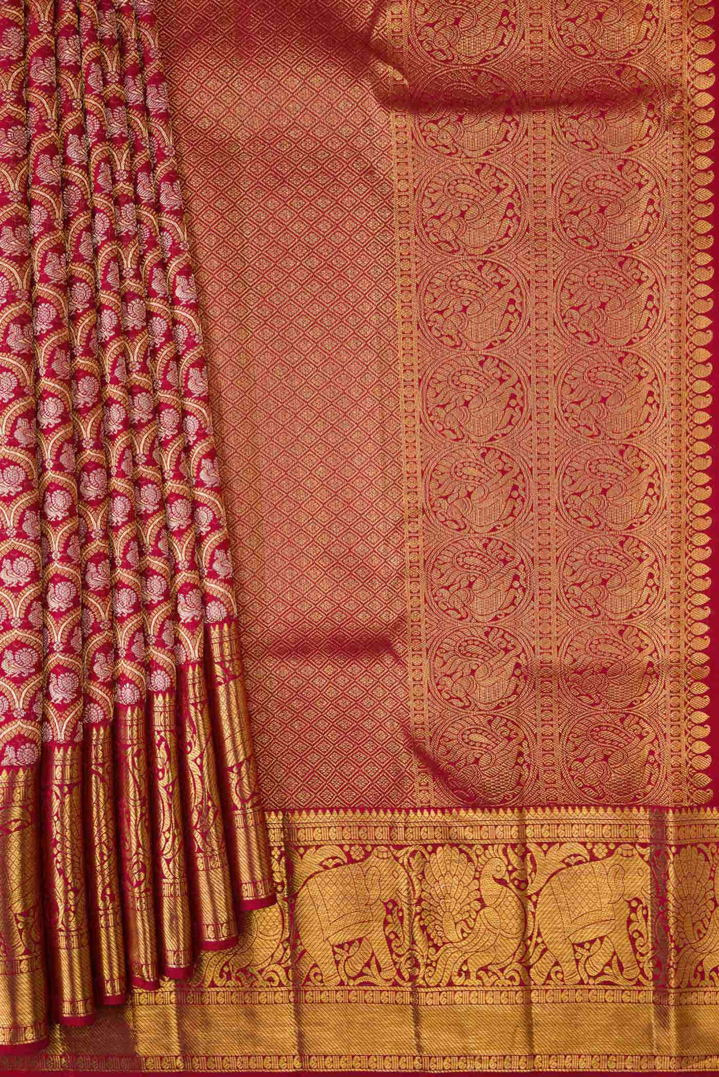 Imperial Red Dual Tone Kanchipuram Silk Saree