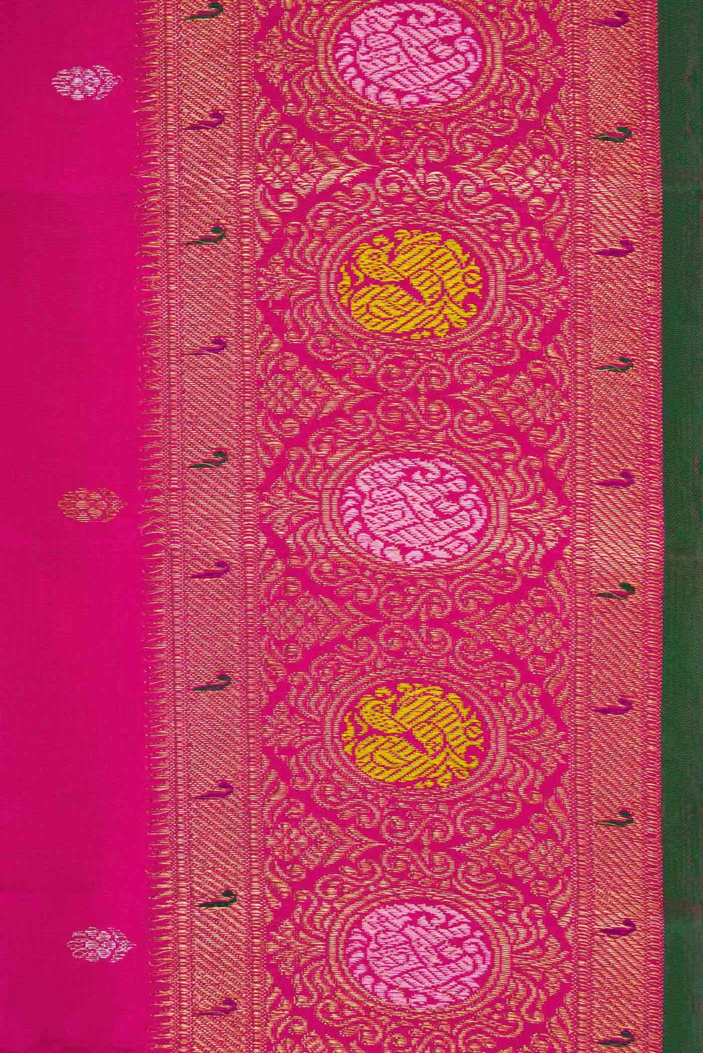 Pink Dual Tone Kanchipuram Silk Saree