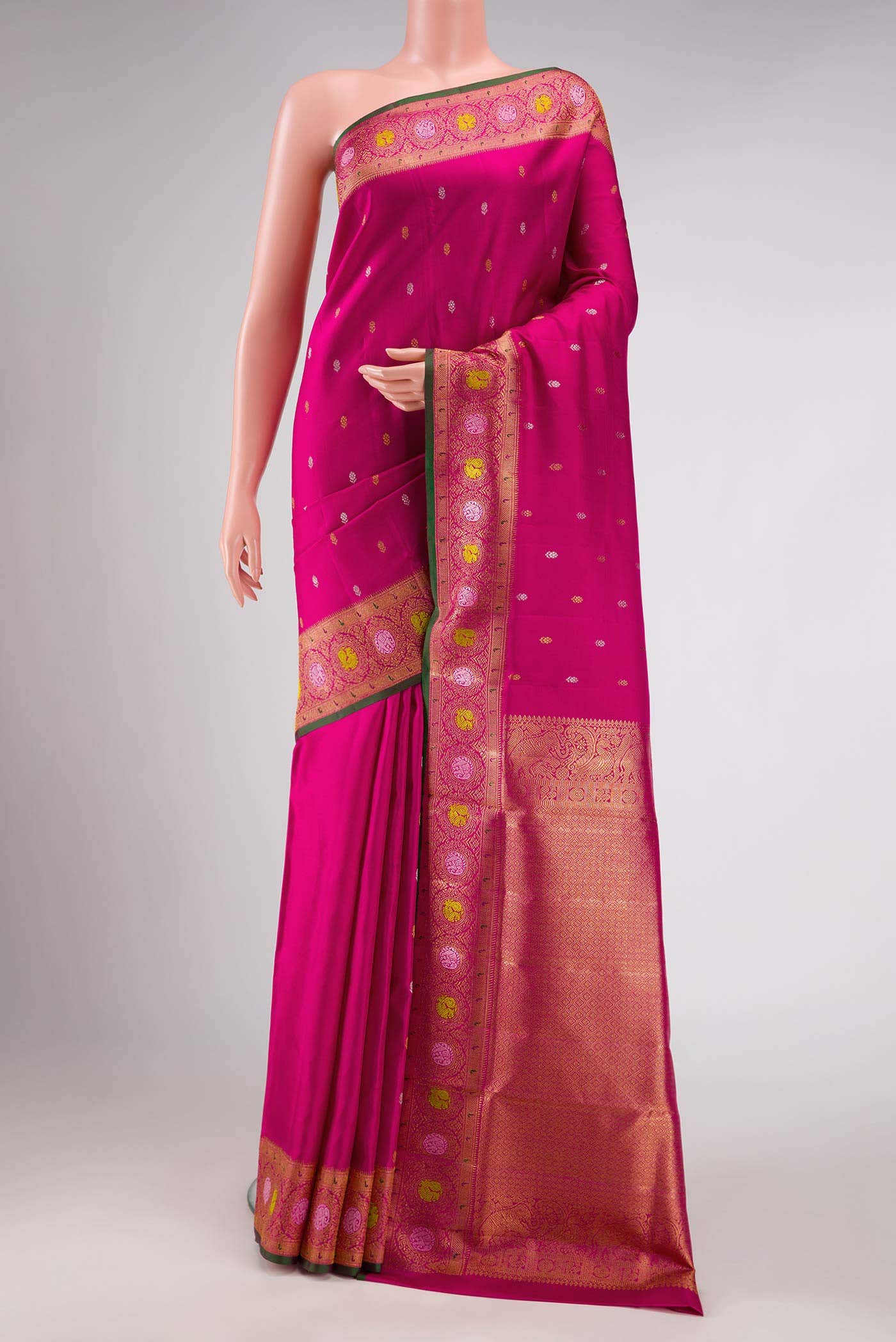 Pink Dual Tone Kanchipuram Silk Saree