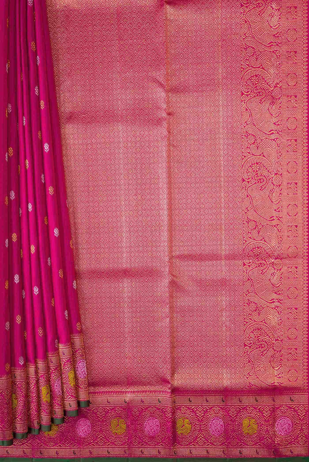 Pink Dual Tone Kanchipuram Silk Saree