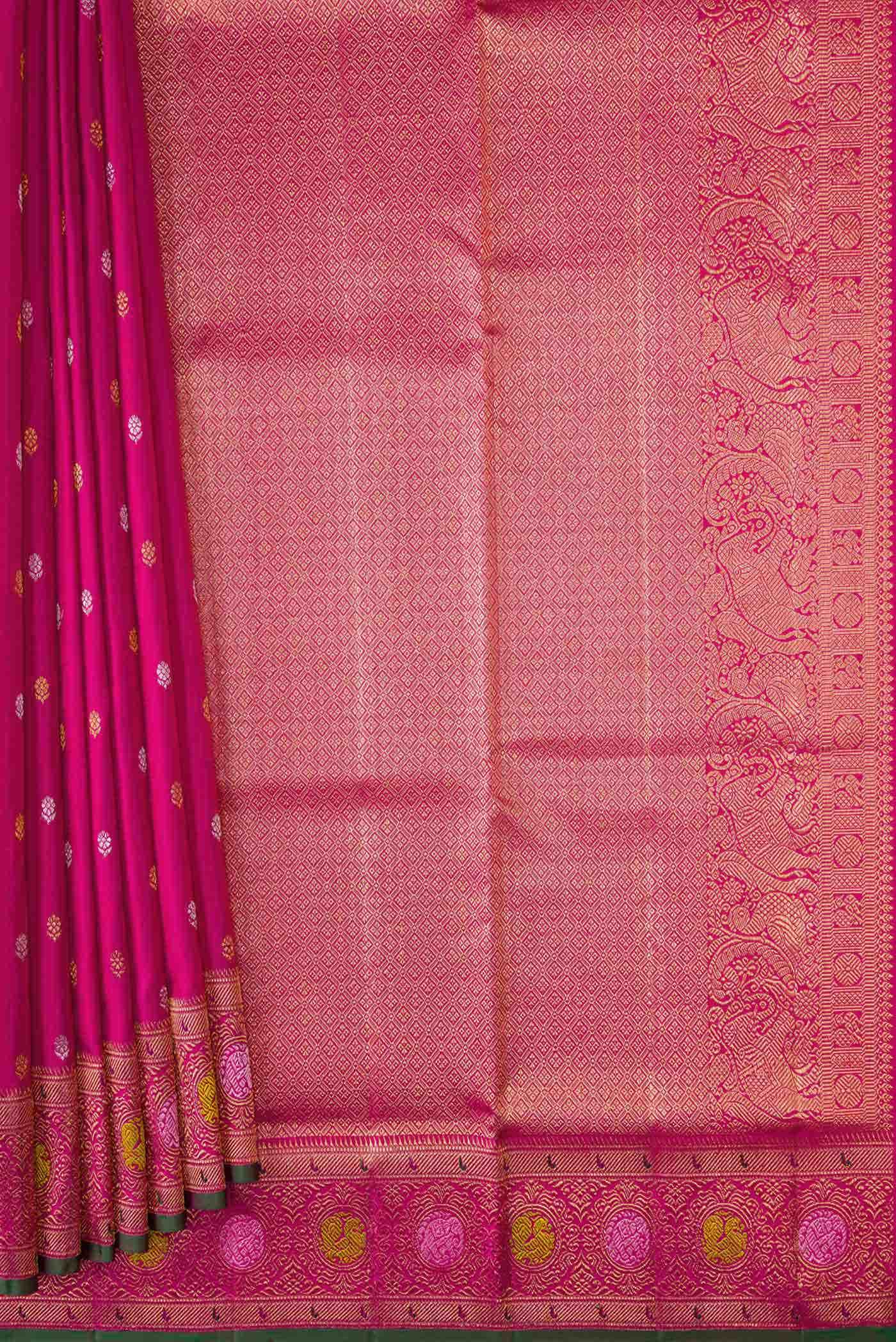 Pink Dual Tone Kanchipuram Silk Saree