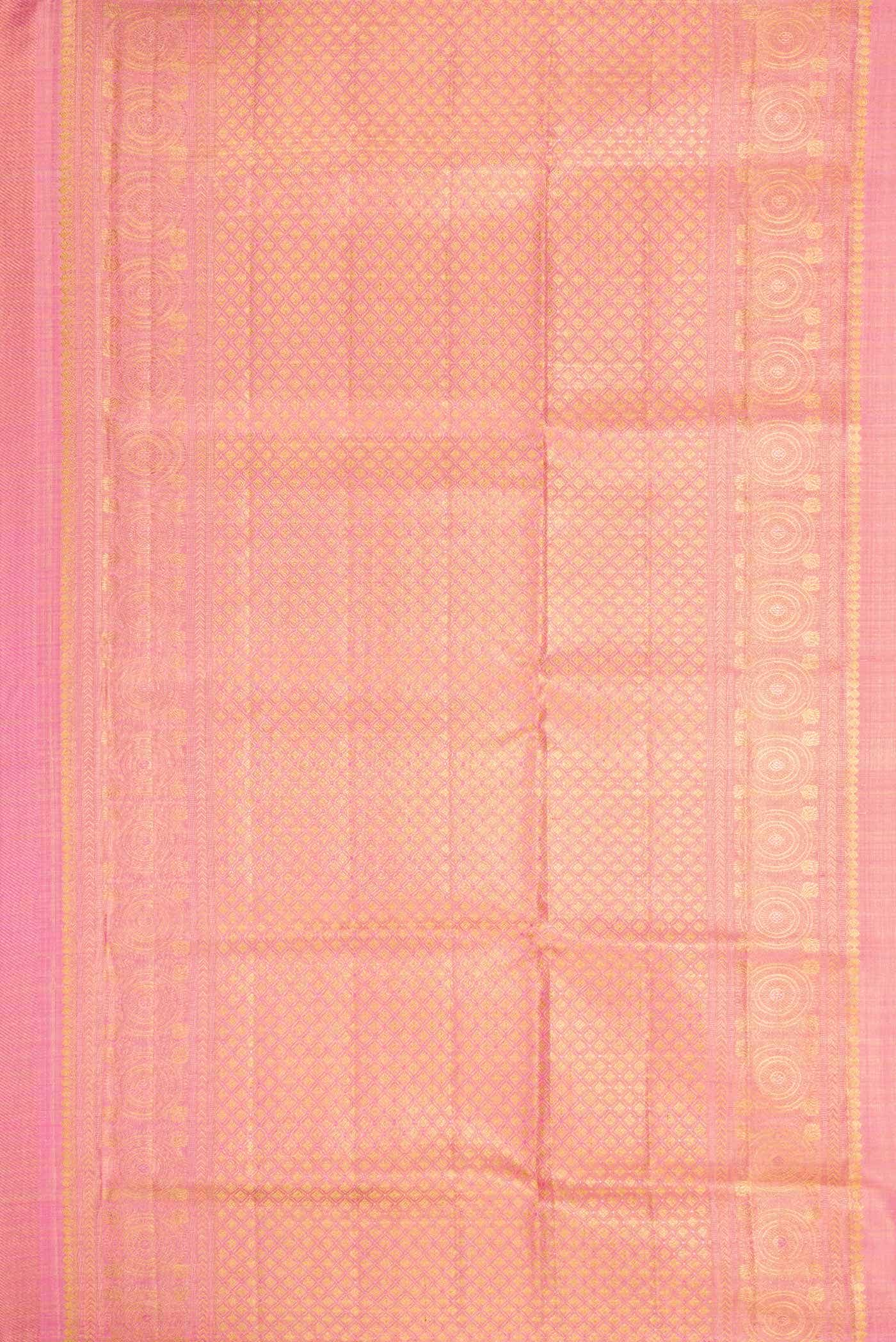Pink Dual Tone Kanchipuram Tissue Silk Saree