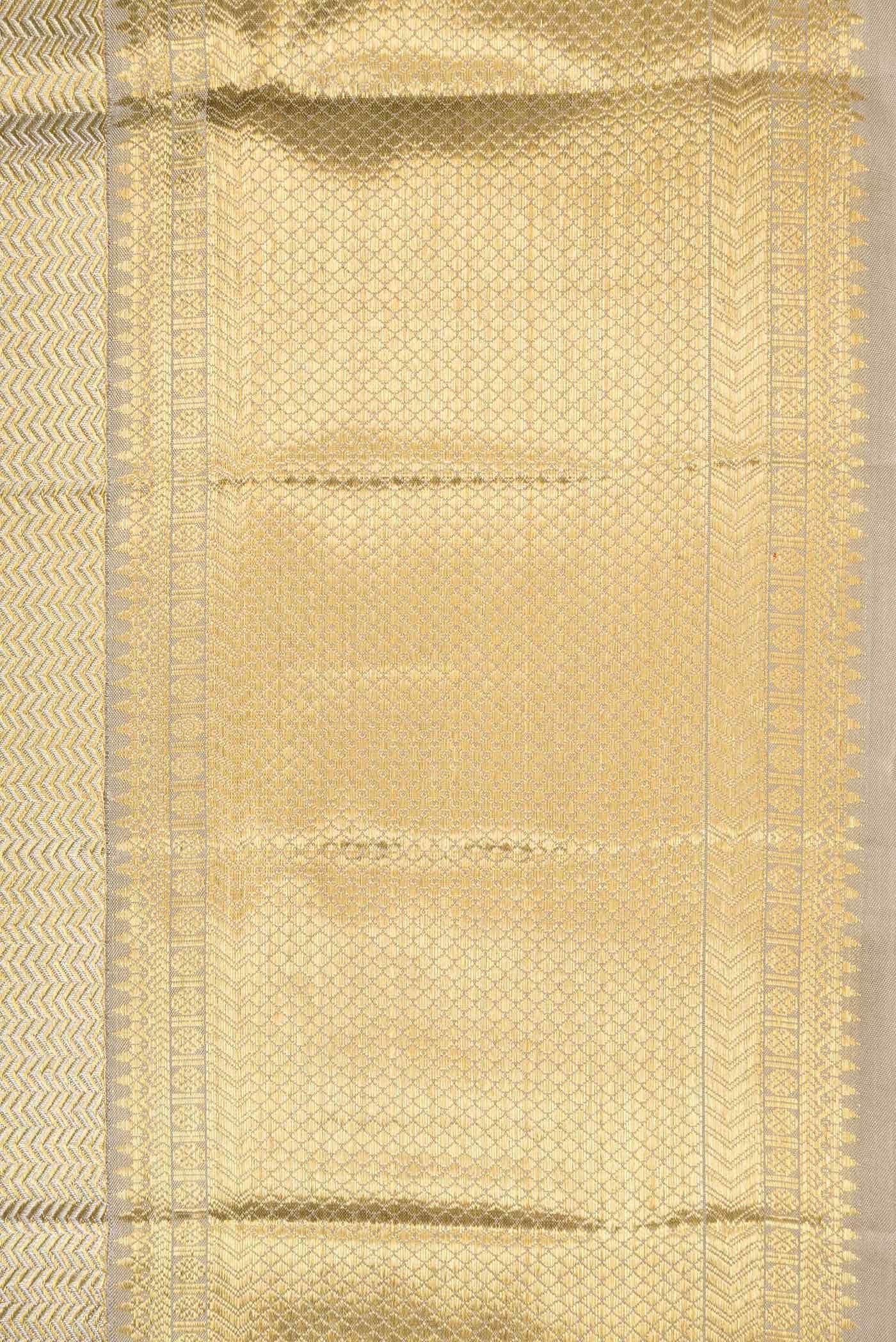 Gold Dual Tone Kanchipuram Tissue Silk Saree