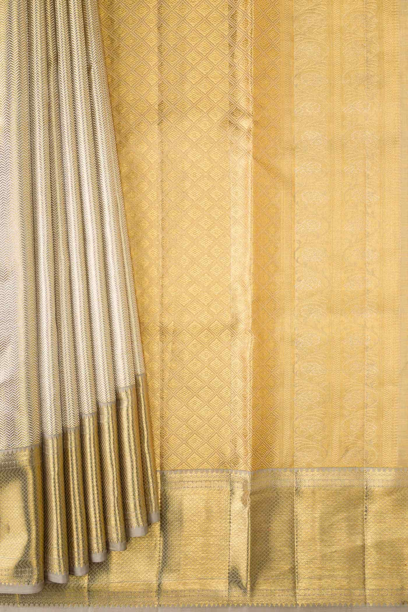 Gold Dual Tone Kanchipuram Tissue Silk Saree