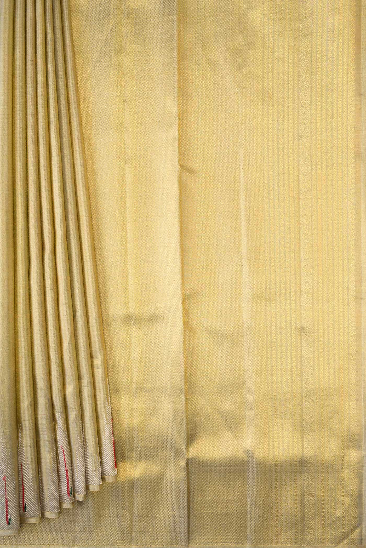 Gold Dual Tone Kanchipuram Tissue Silk Saree