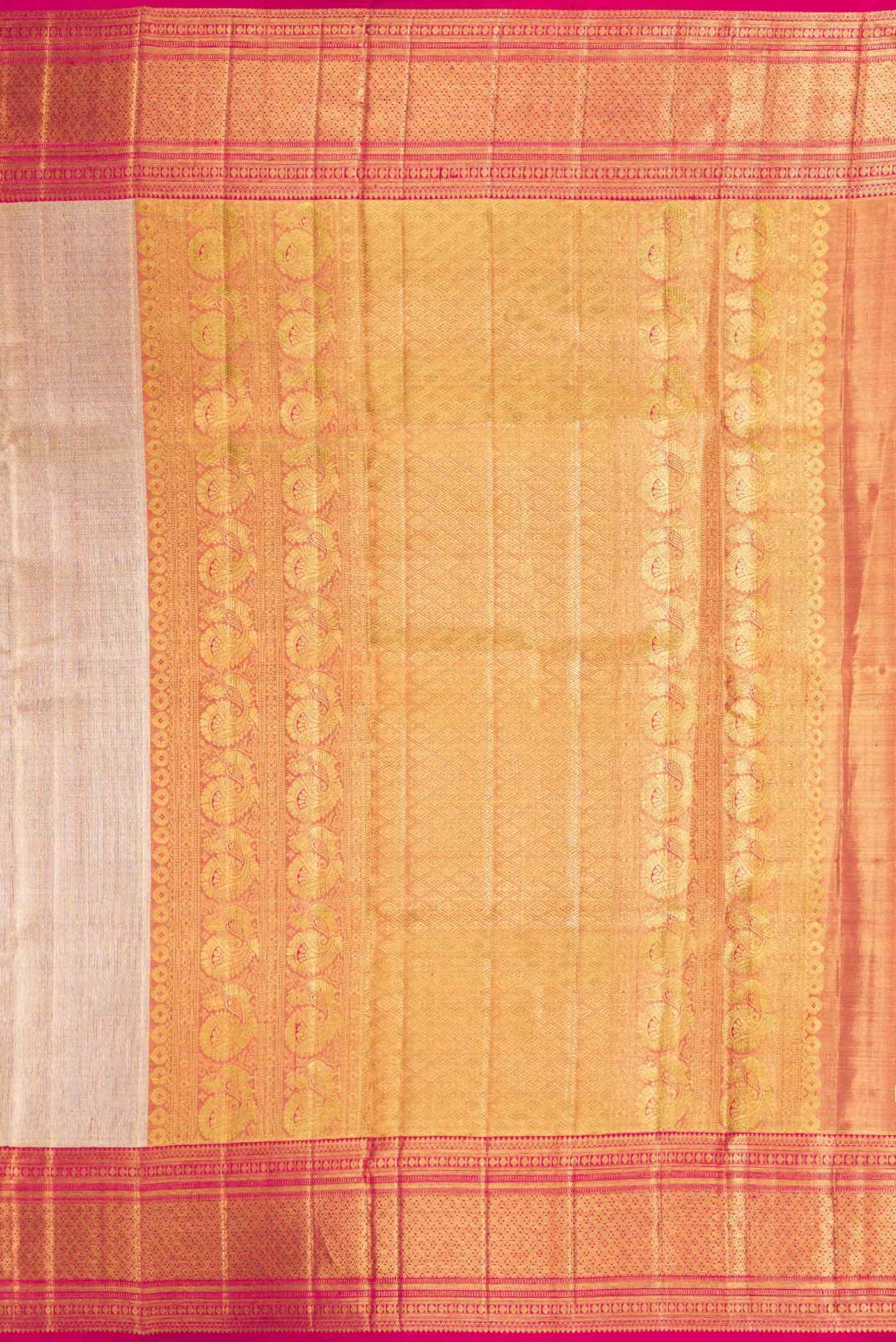 Gold Dual Tone Kanchipuram Tissue Silk Saree