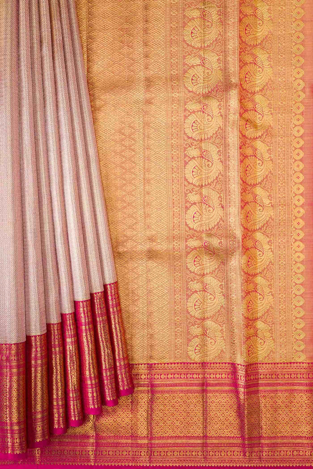 Gold Dual Tone Kanchipuram Tissue Silk Saree