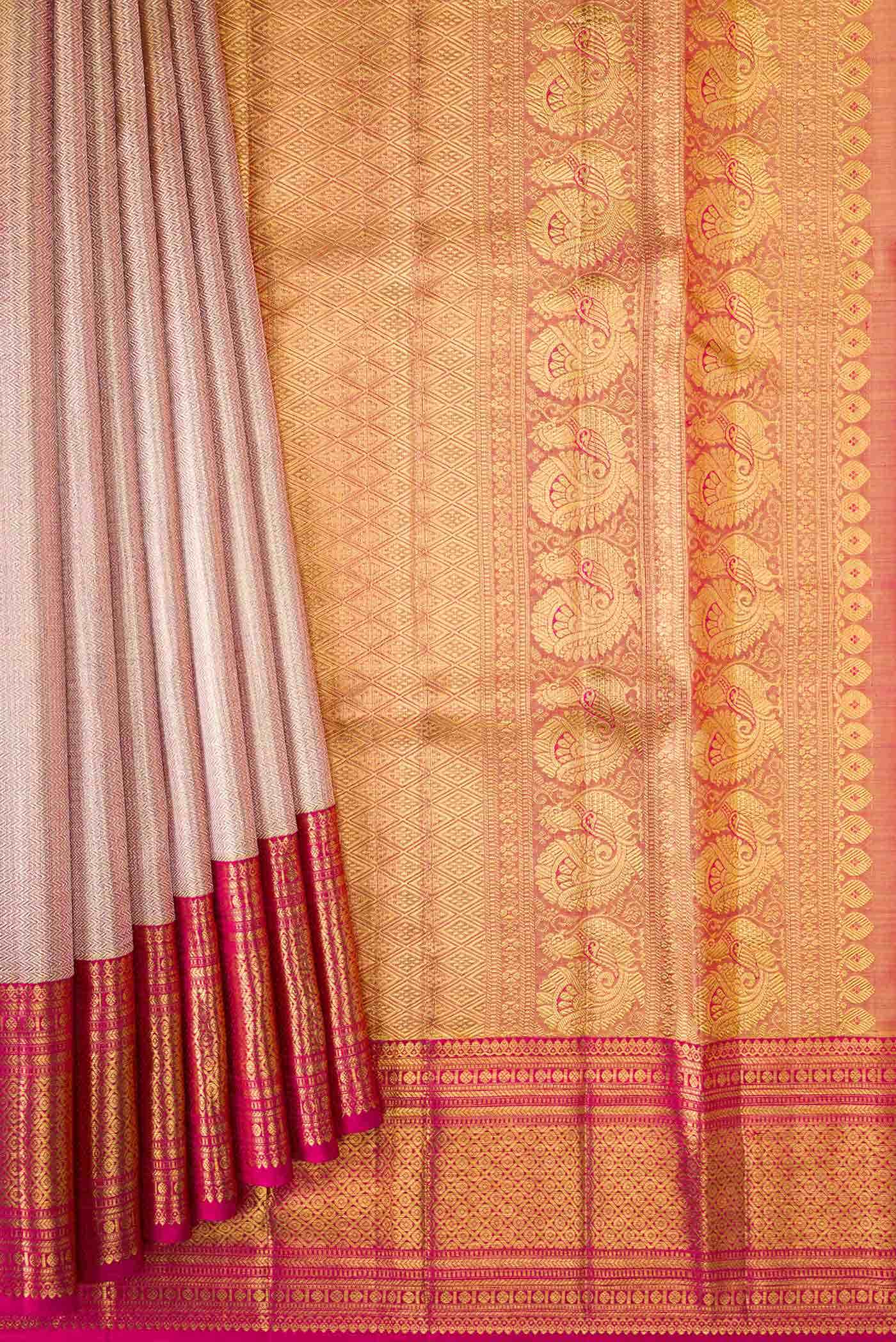 Gold Dual Tone Kanchipuram Tissue Silk Saree
