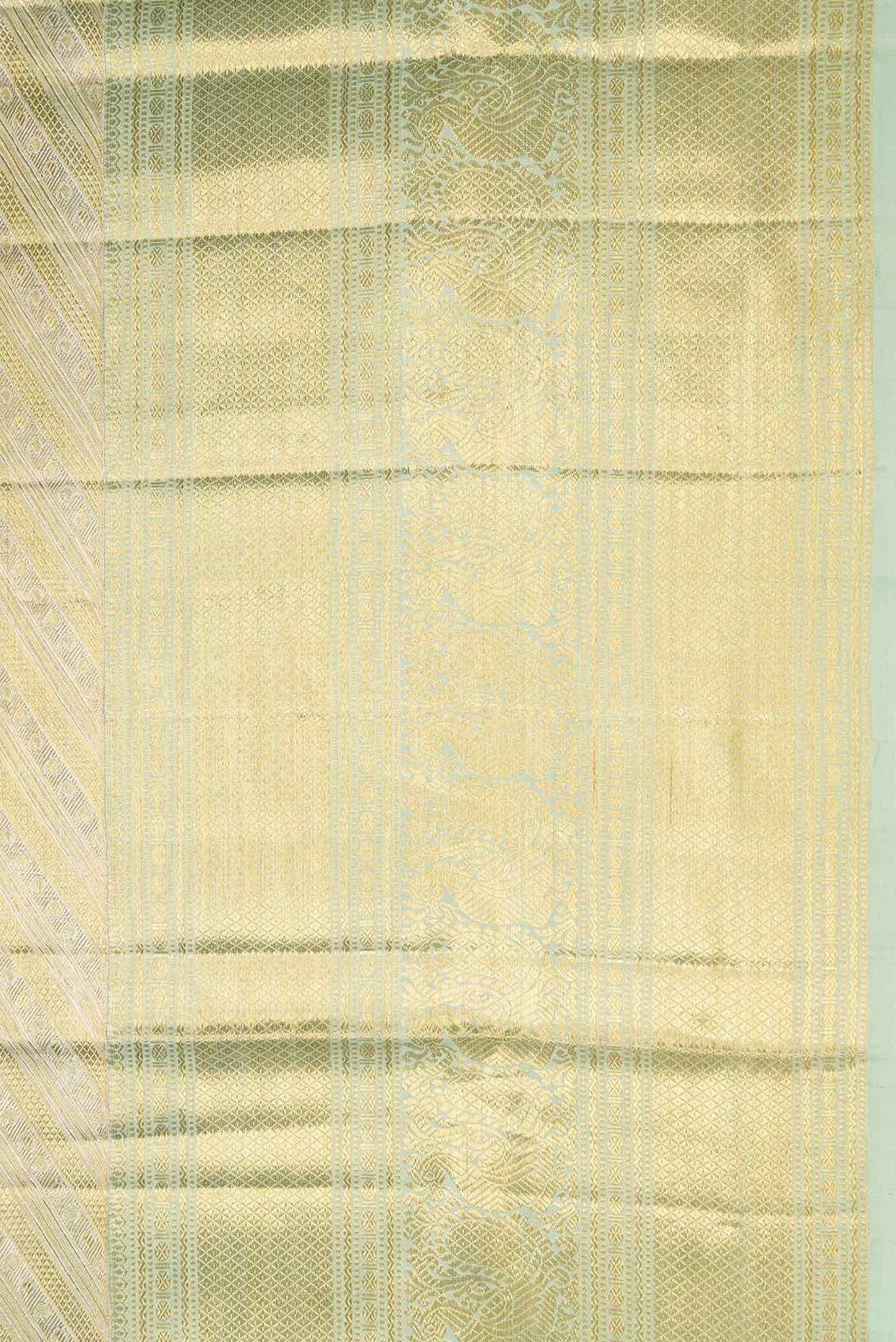 Light Green Dual Tone Kanjivaram Tissue Silk Saree