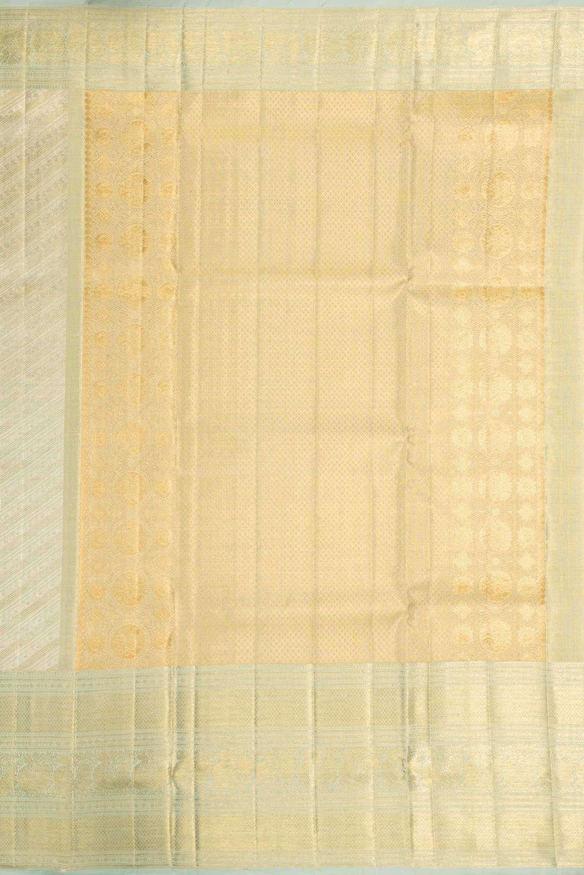 Light Green Dual Tone Kanjivaram Tissue Silk Saree