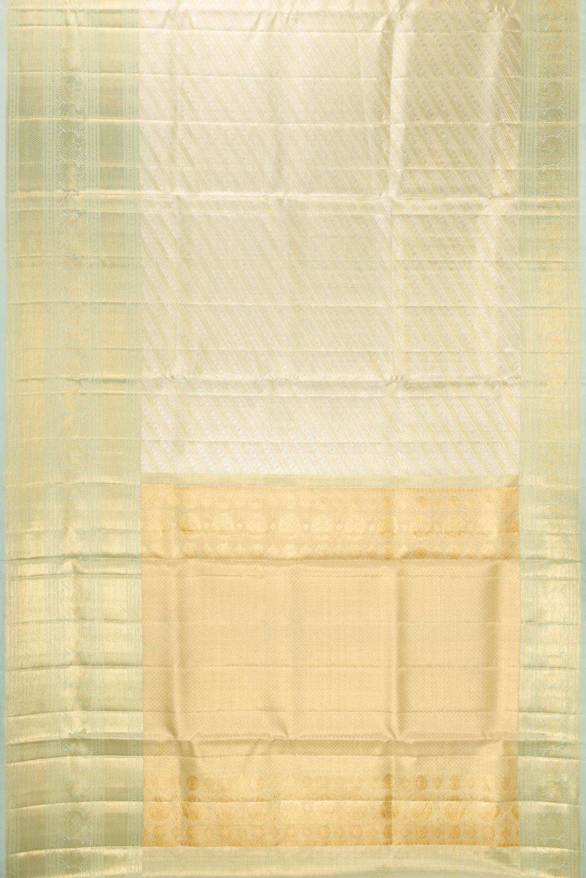 Light Green Dual Tone Kanjivaram Tissue Silk Saree