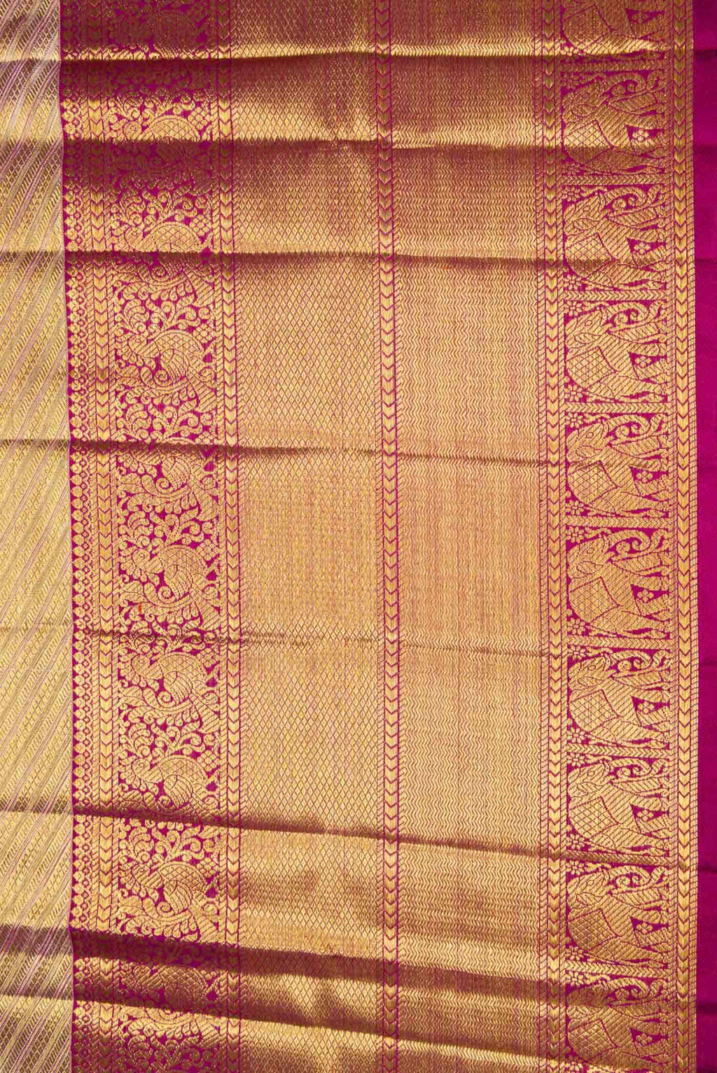 Gold Dual Tone Kanchipuram Tissue Silk Saree