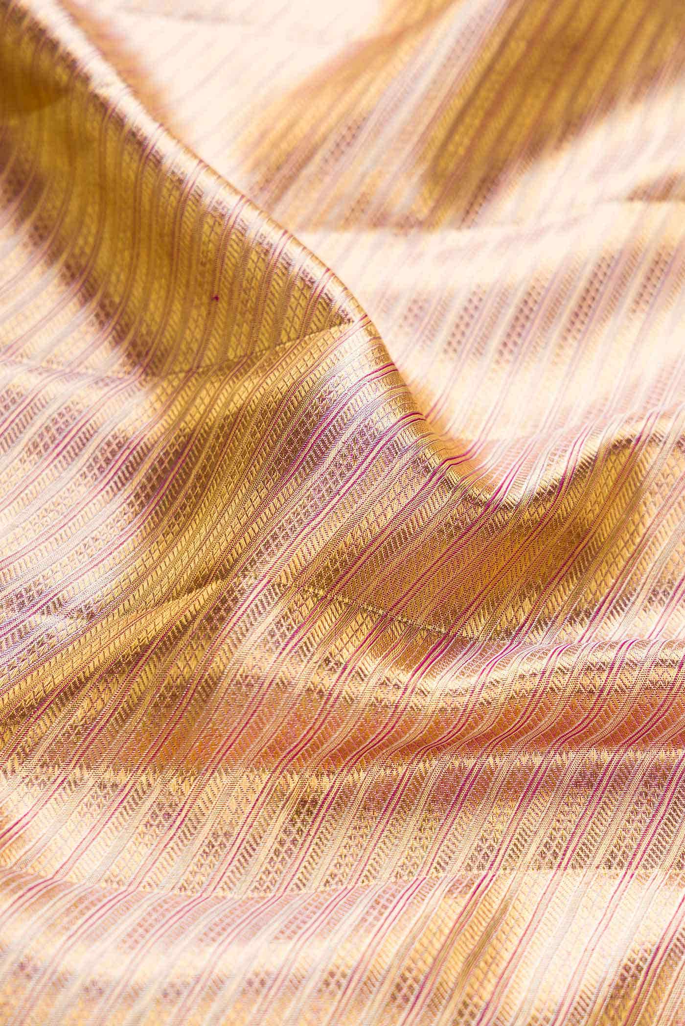 Gold Dual Tone Kanchipuram Tissue Silk Saree